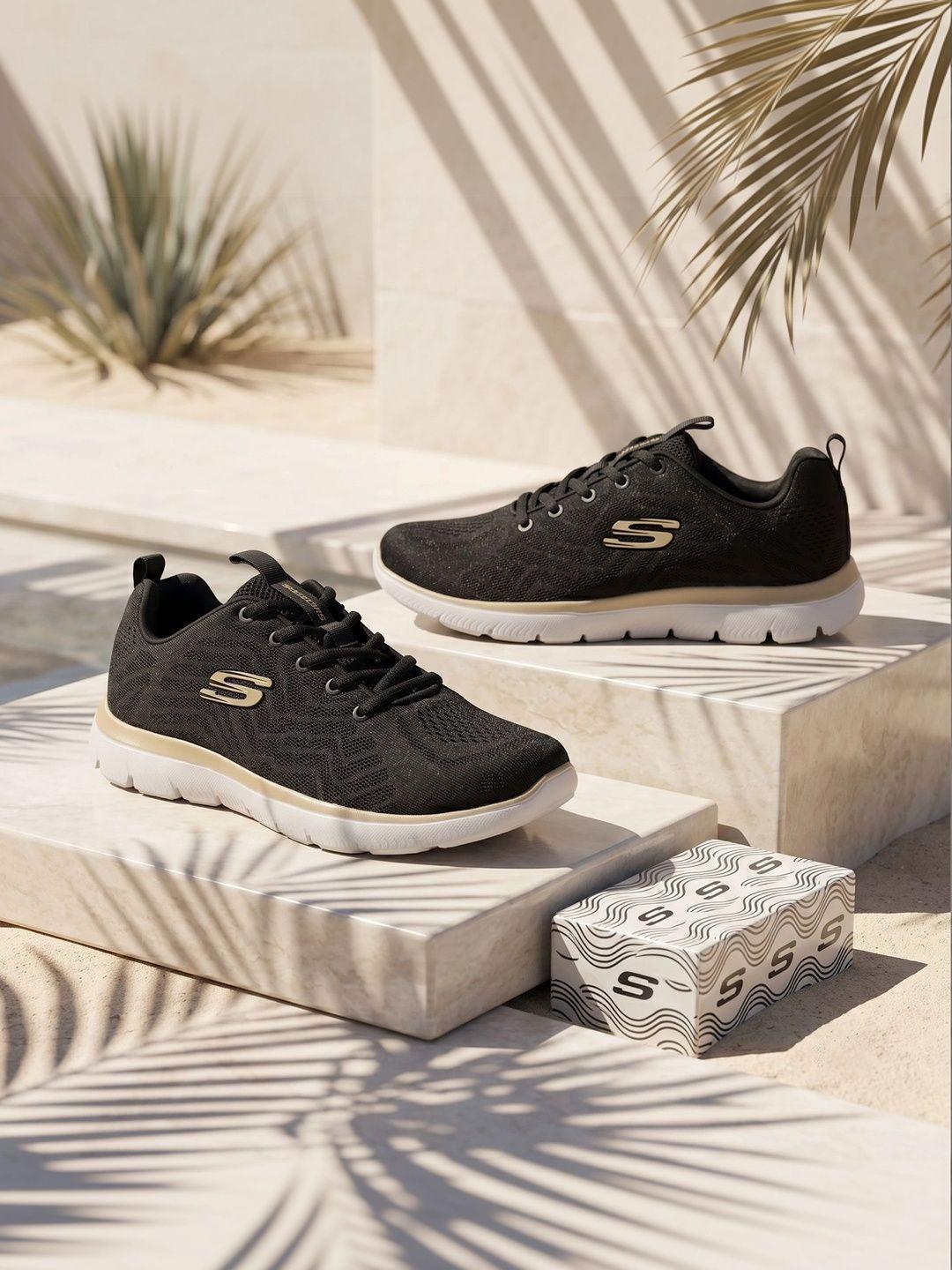 Skechers Summits Women Textured Round Toe Lace Ups Casual Sneakers