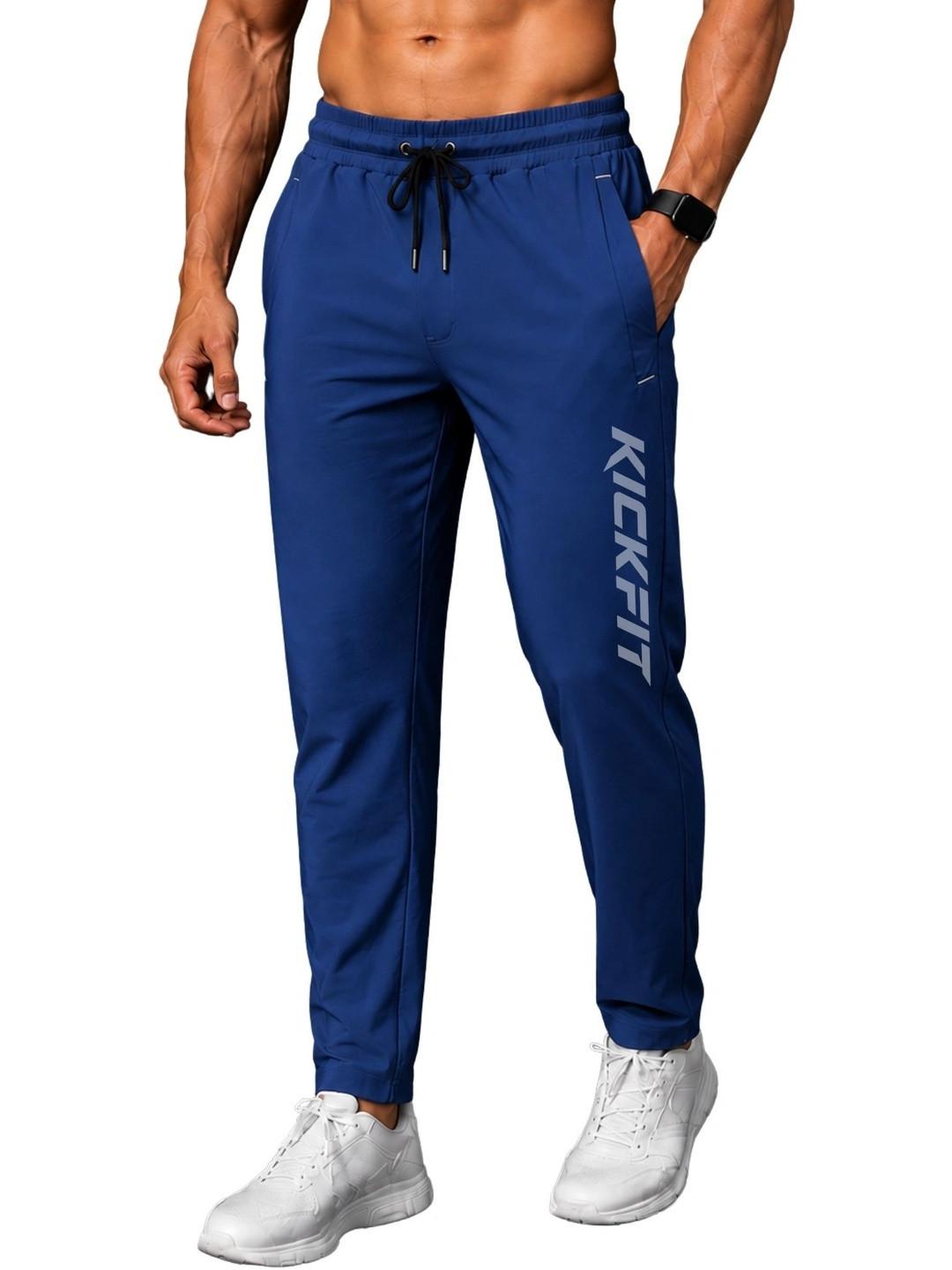 3Colors Men Regular Fit Brand Logo Printed Training Joggers