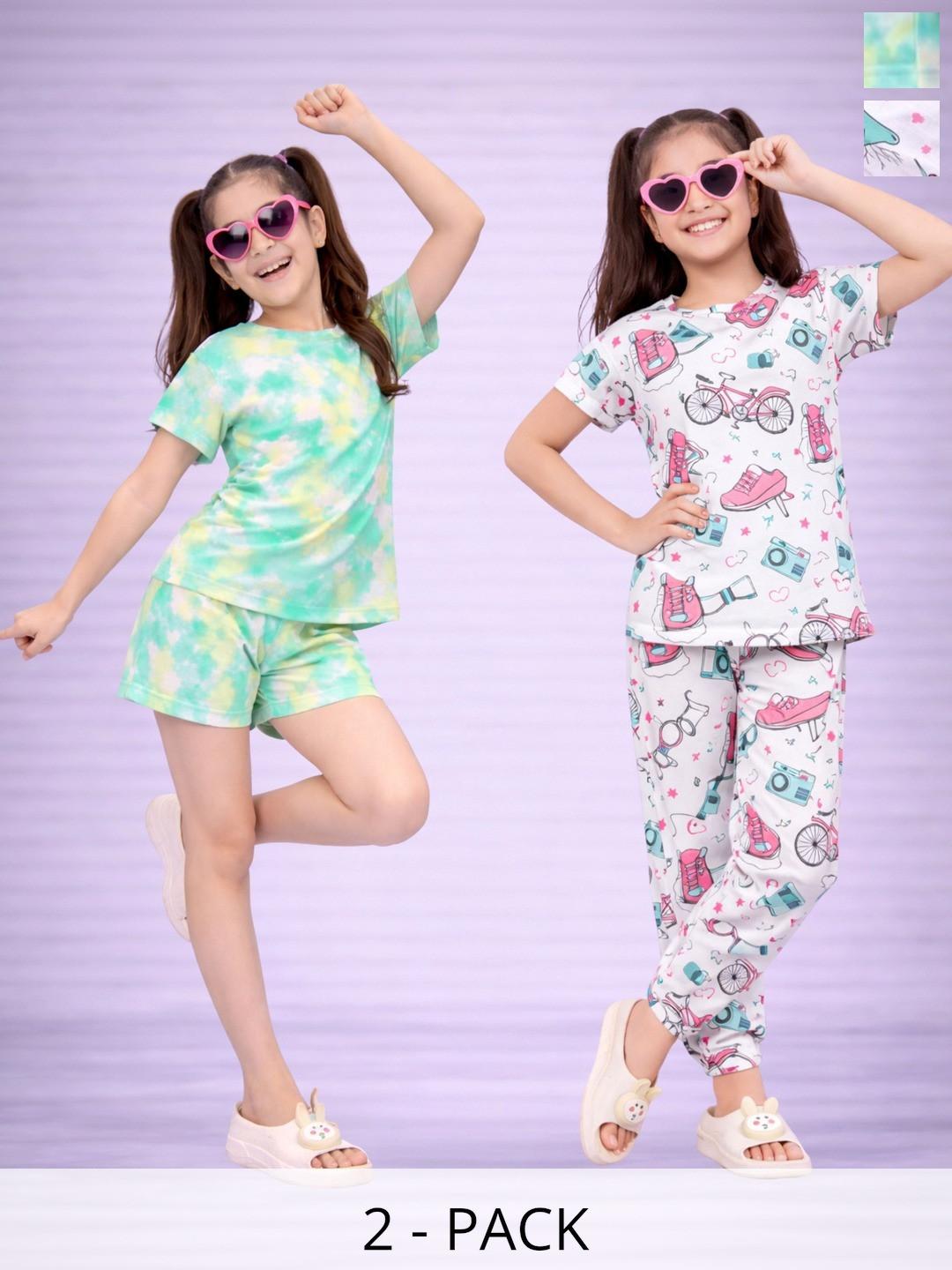 LITBABY Girls Printed Short Sleeves Nightdress