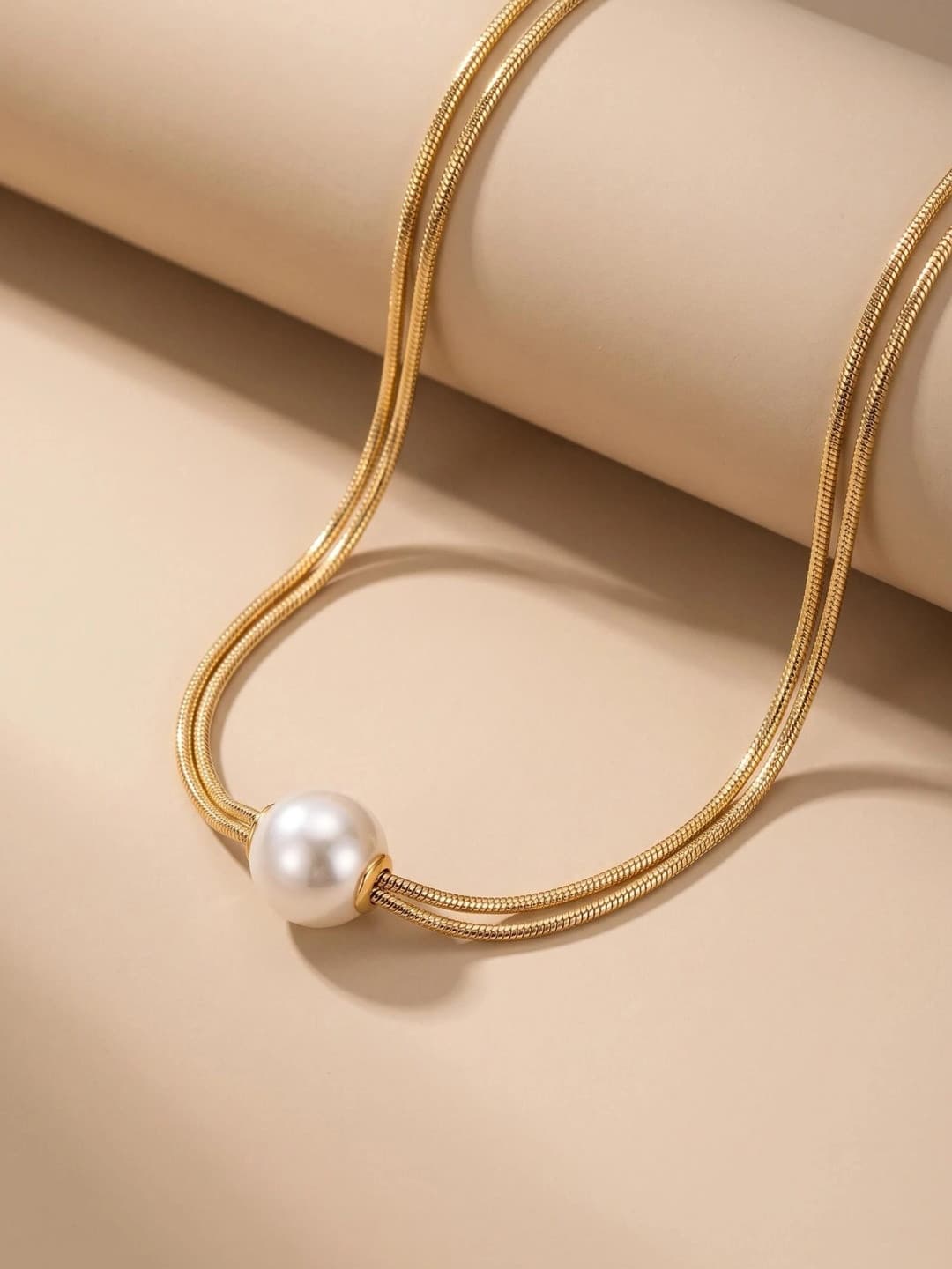 MYKI Gold-Plated Pearl Pendant Necklace