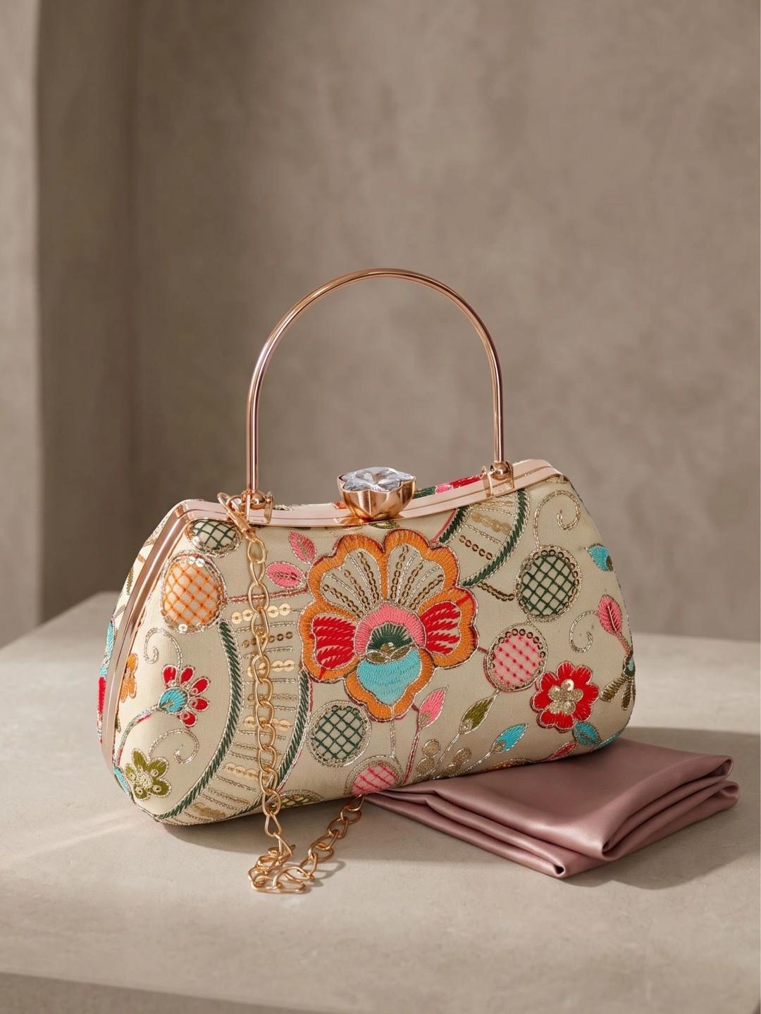 Anouk Embroidered Box Clutch
