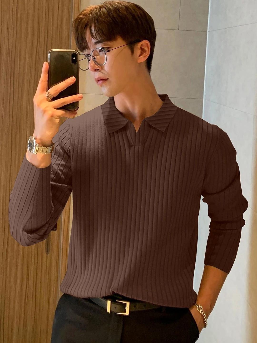 HAPPY KHAJANA Men Polo Collar T-shirt