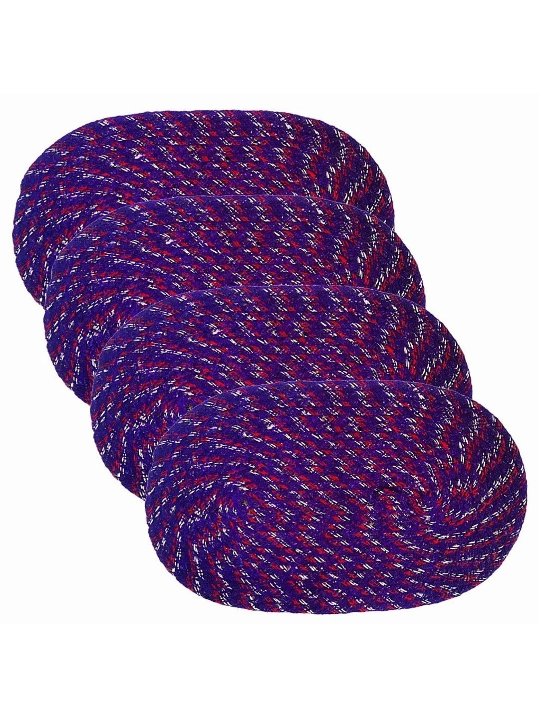 vstucart 4-Pieces Blue Cotton Anti-Skid Doormats