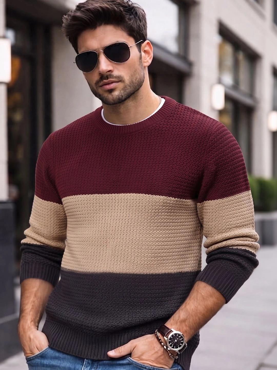 SZN Men Colourblocked Pullover