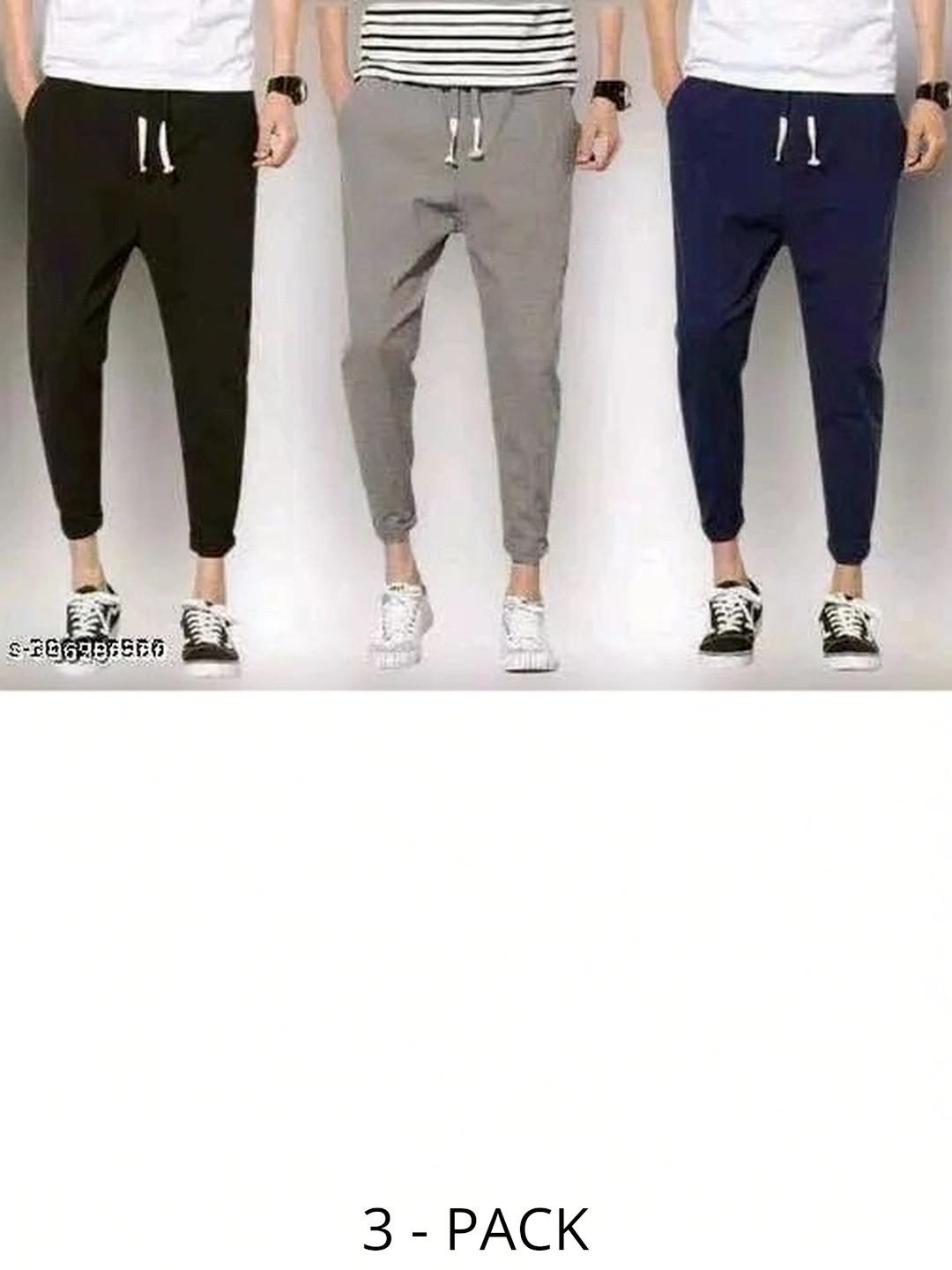 MFB Men Pack of 3 Regular Fit Dry Fit Training Joggers