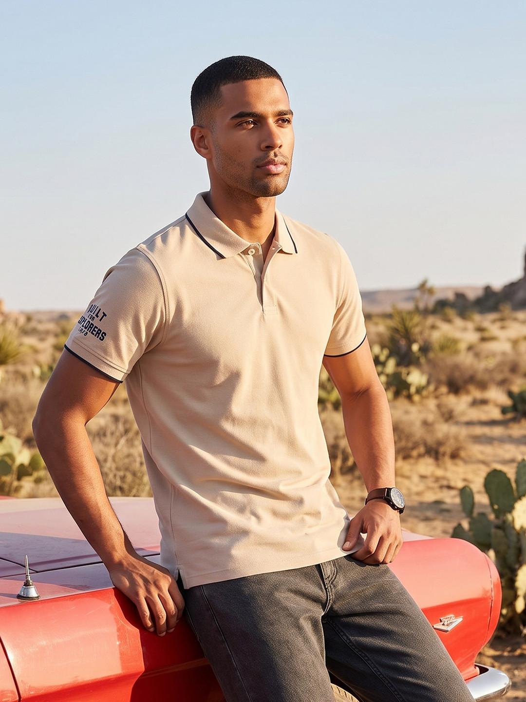 The Roadster Life Co. Polo Collar Pure Cotton T-shirt