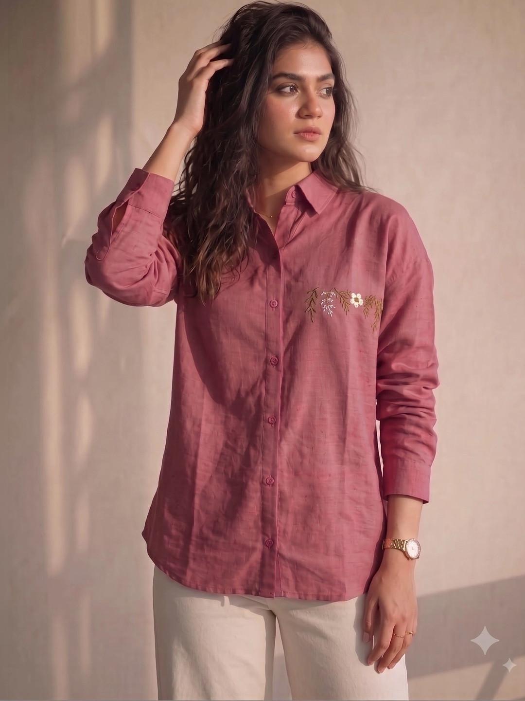 KALAMIR Floral Embroidered Cotton Top