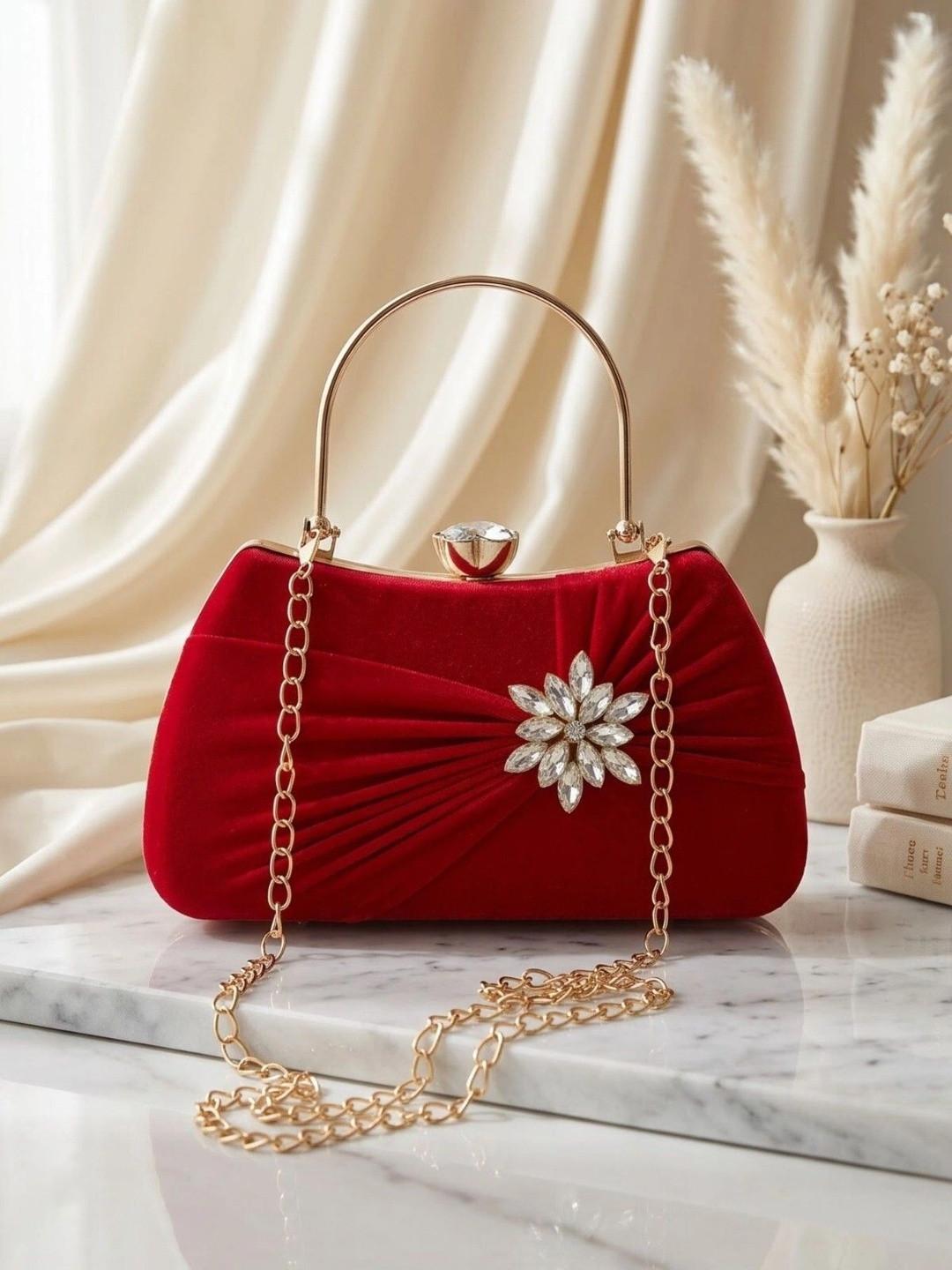 MISHA Textured Embellished Box Clutch