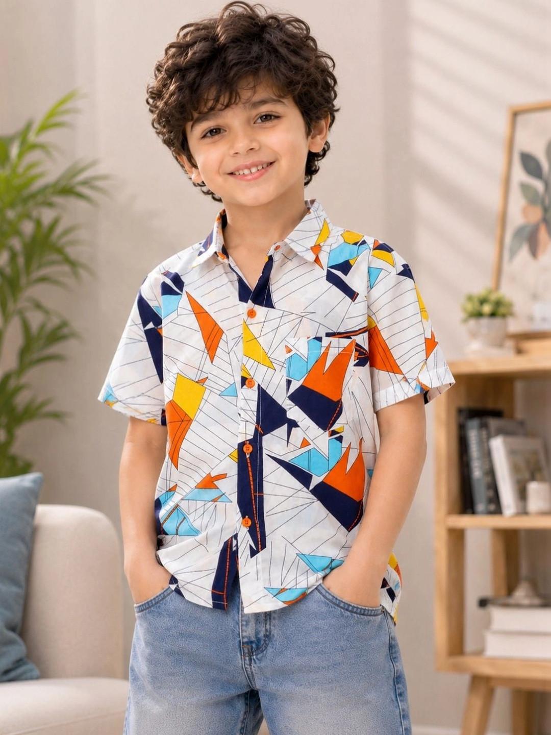 Superminis Boys Relaxed Printed Casual Shirt