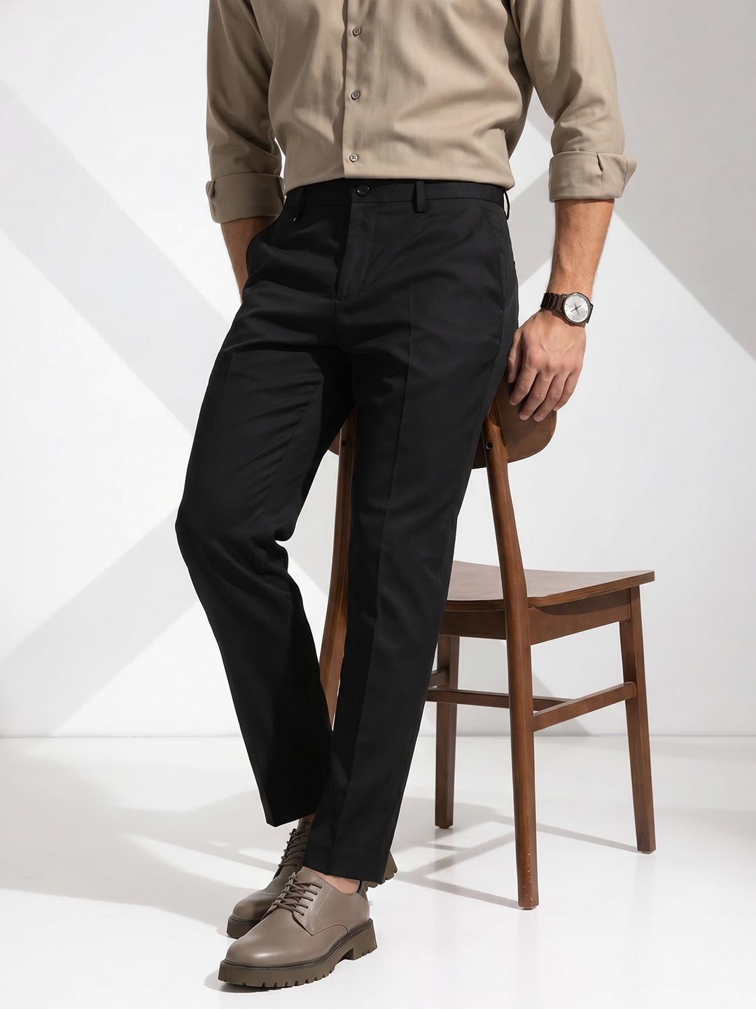 INVICTUS Mid-Rise Cotton Formal Trousers