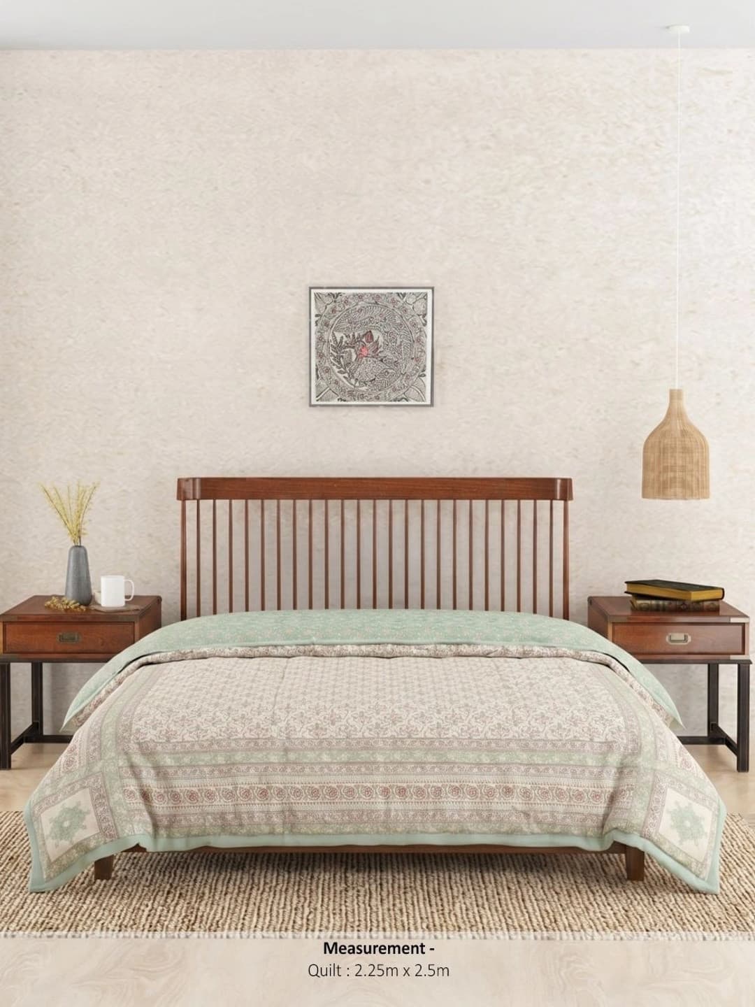 Fabindia Off White Floral 350 GSM Quilt
