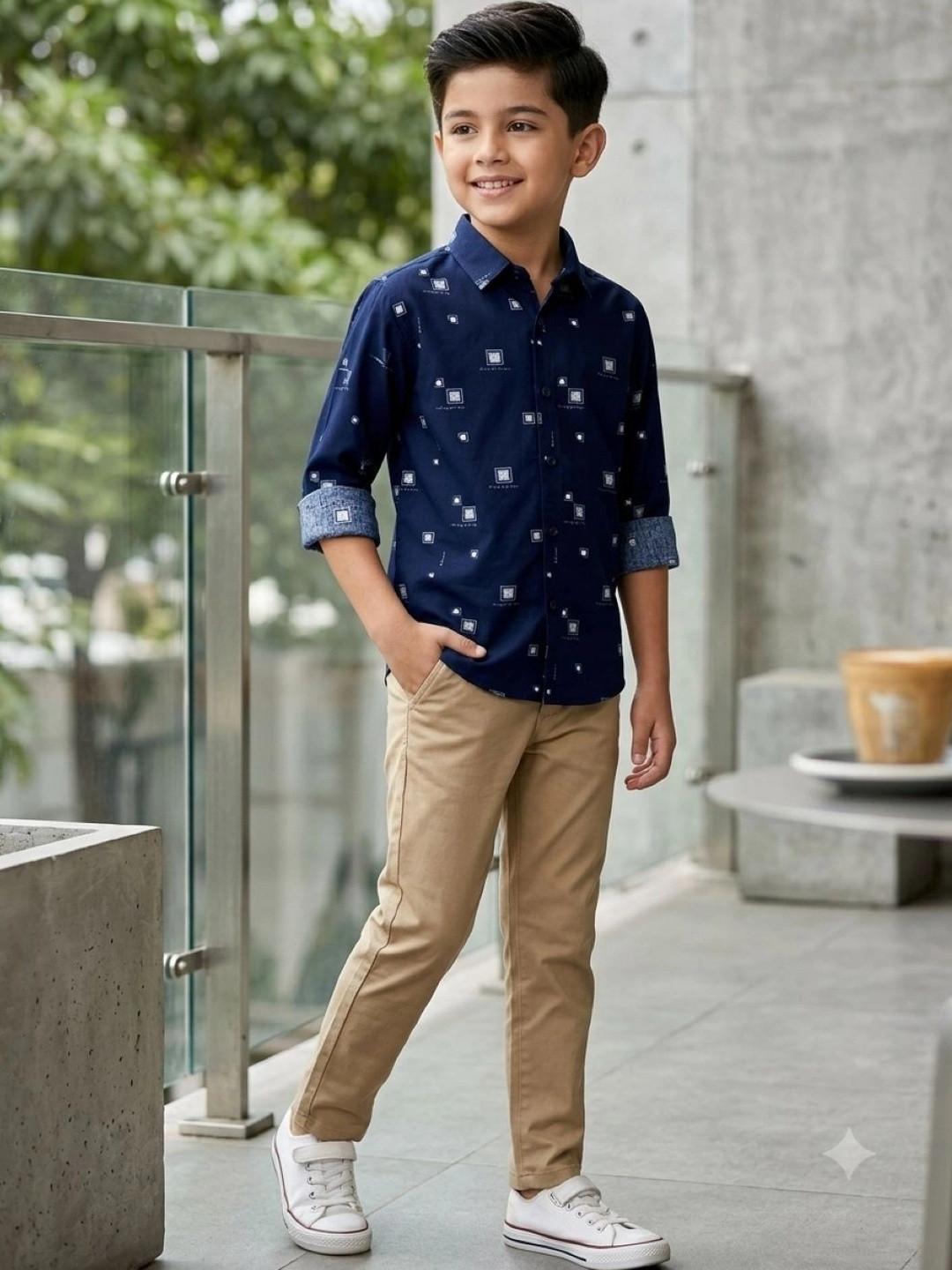 JEE-9 Boys Comfort Printed Casual Shirt