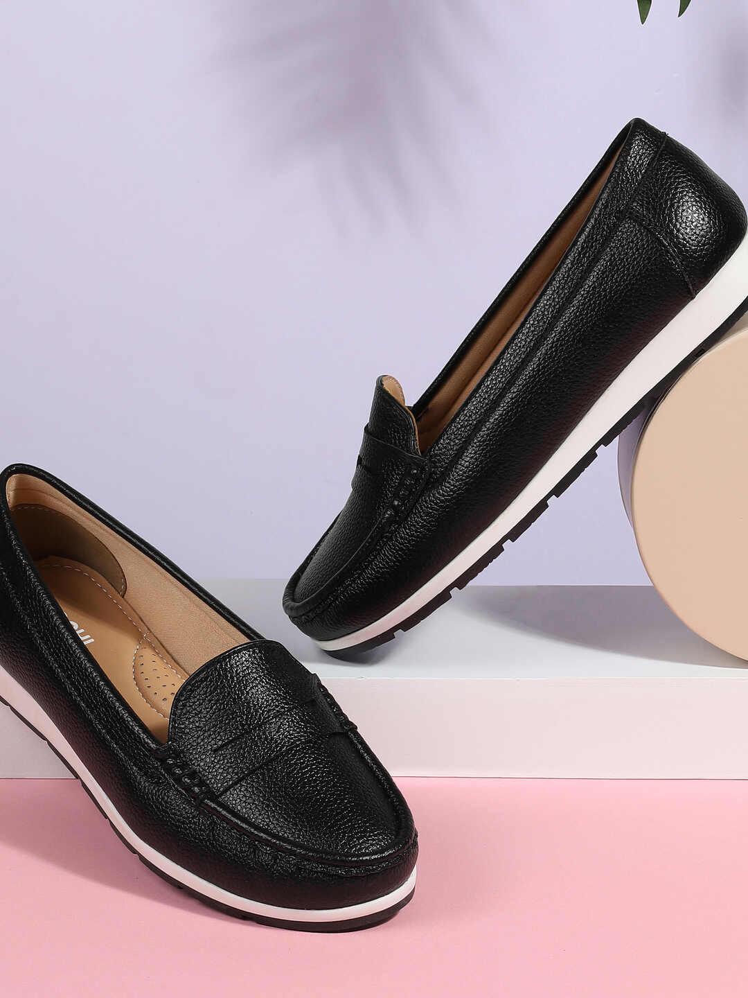 Mochi Women Textured Loafers