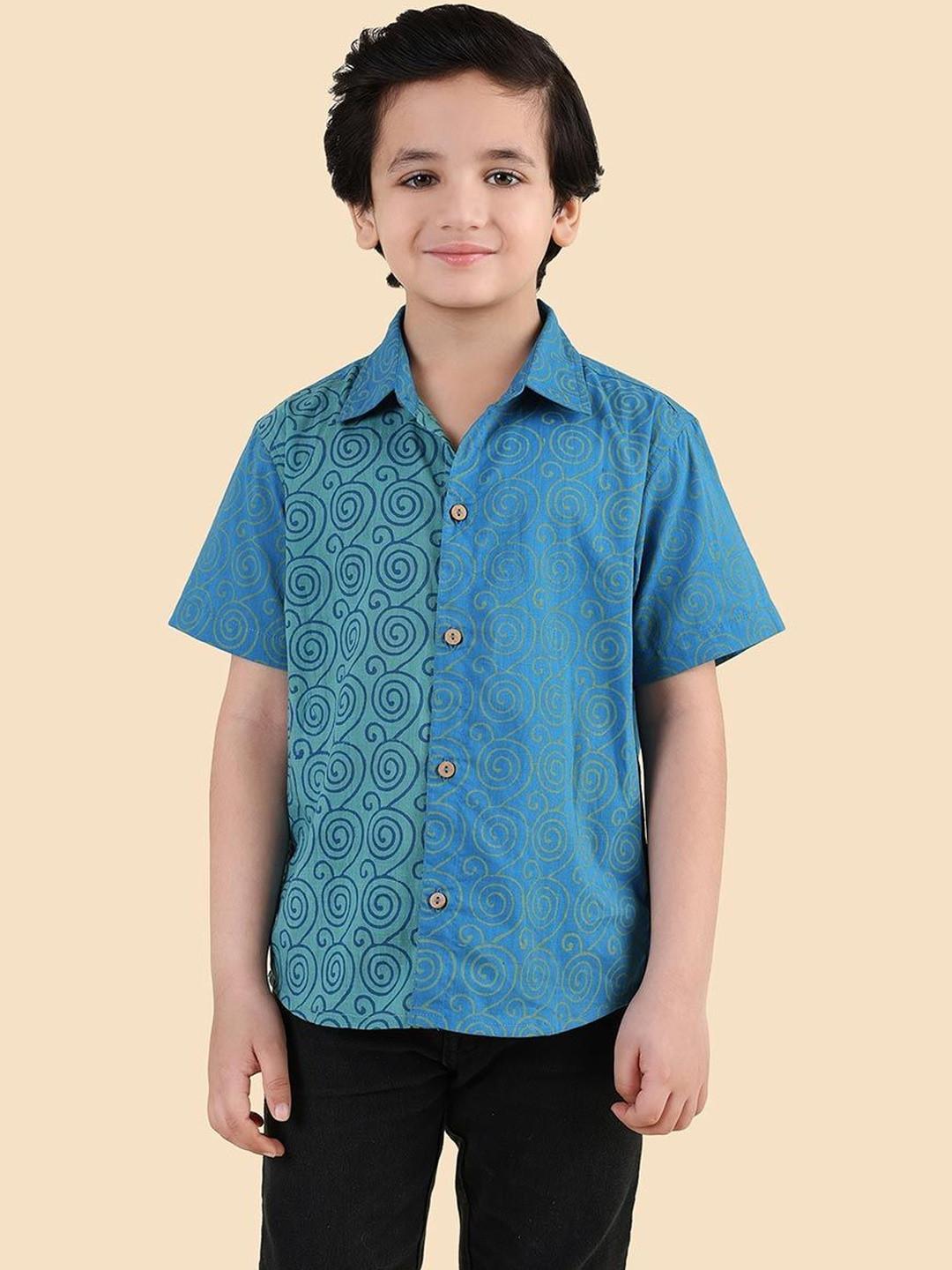 Fabindia Boys Printed Cotton Shirt