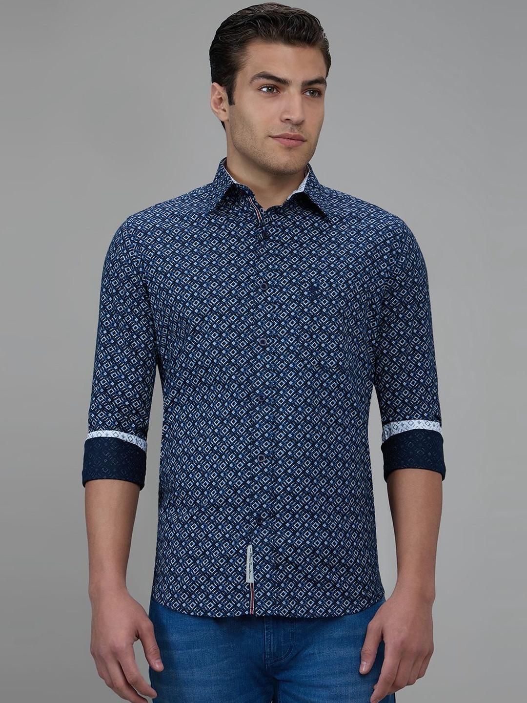 GIORDANO Men Premium Slim Fit Printed Casual Shirt
