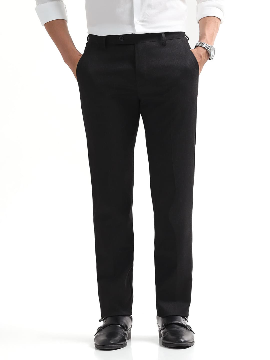 Arrow Men Hudson Tailored Fit Formal Trousers