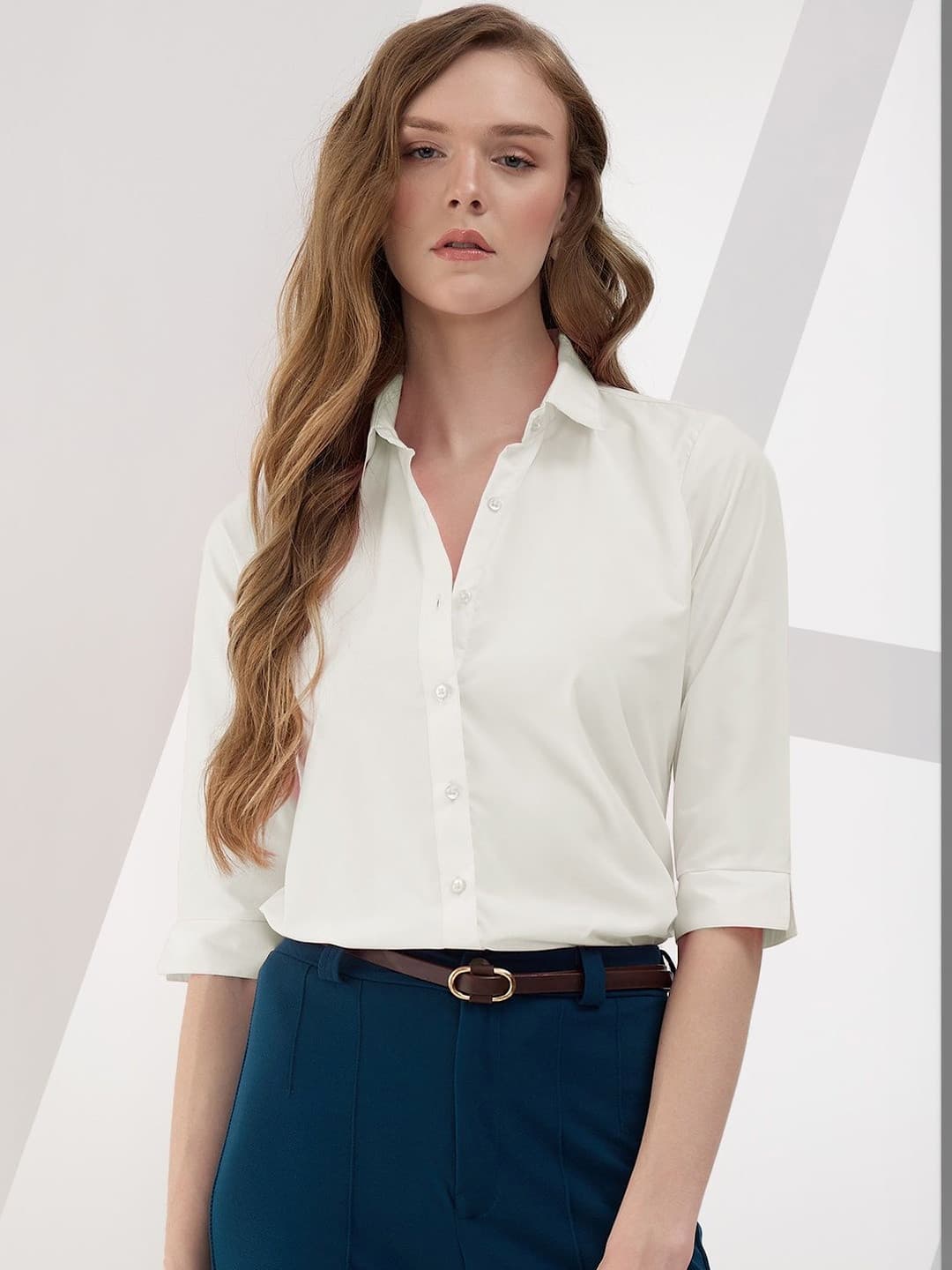 The Roadster Lifestyle Co Spread Collar Slim Fit Formal Shirt