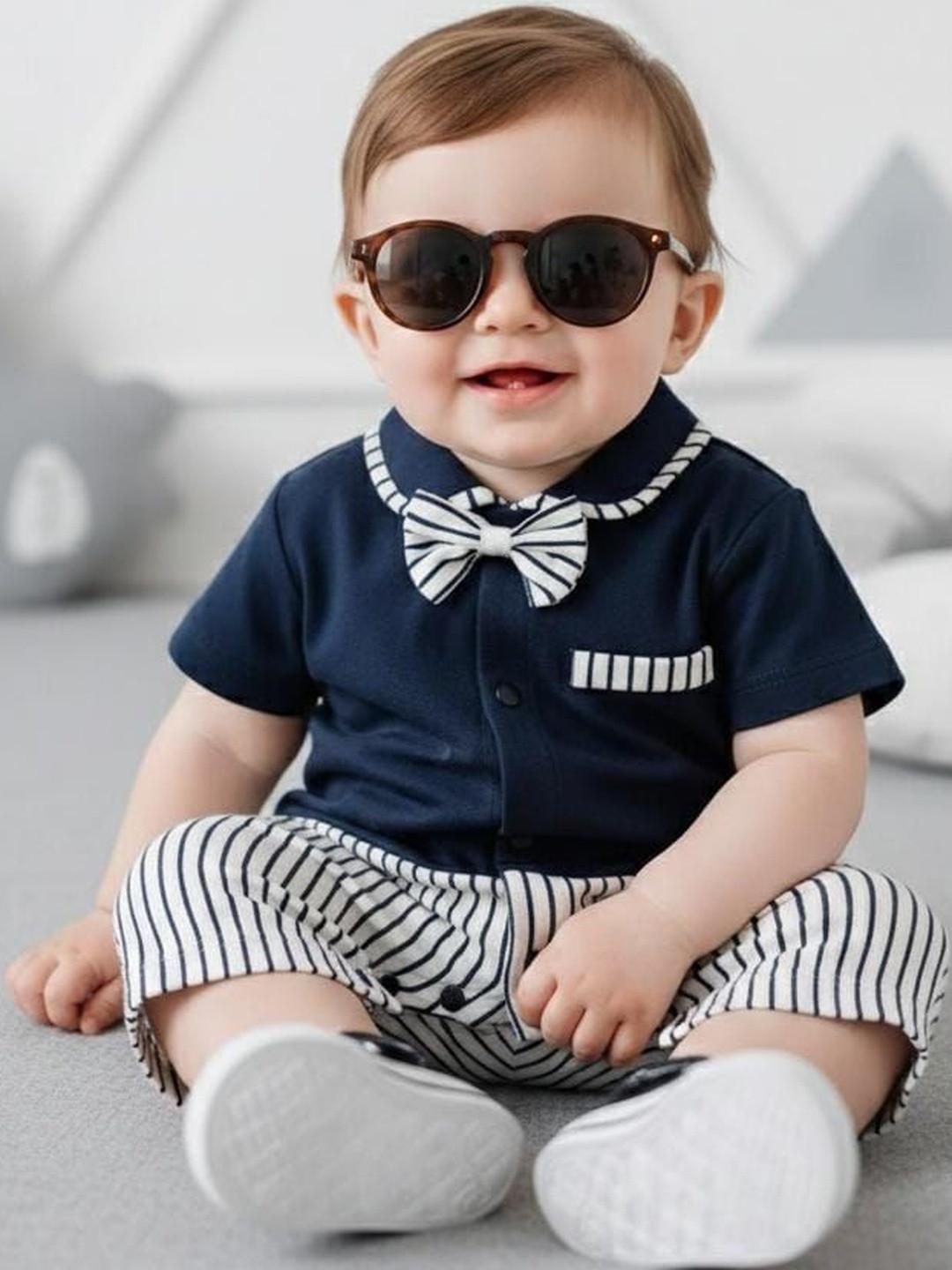 Zuxibela Kids Striped Cotton Rompers