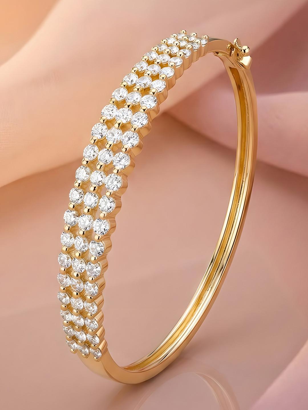 ADIVA 14K Gold-Plated Multi Row Cubic Zirconia Anti-Tarnish Bracelet