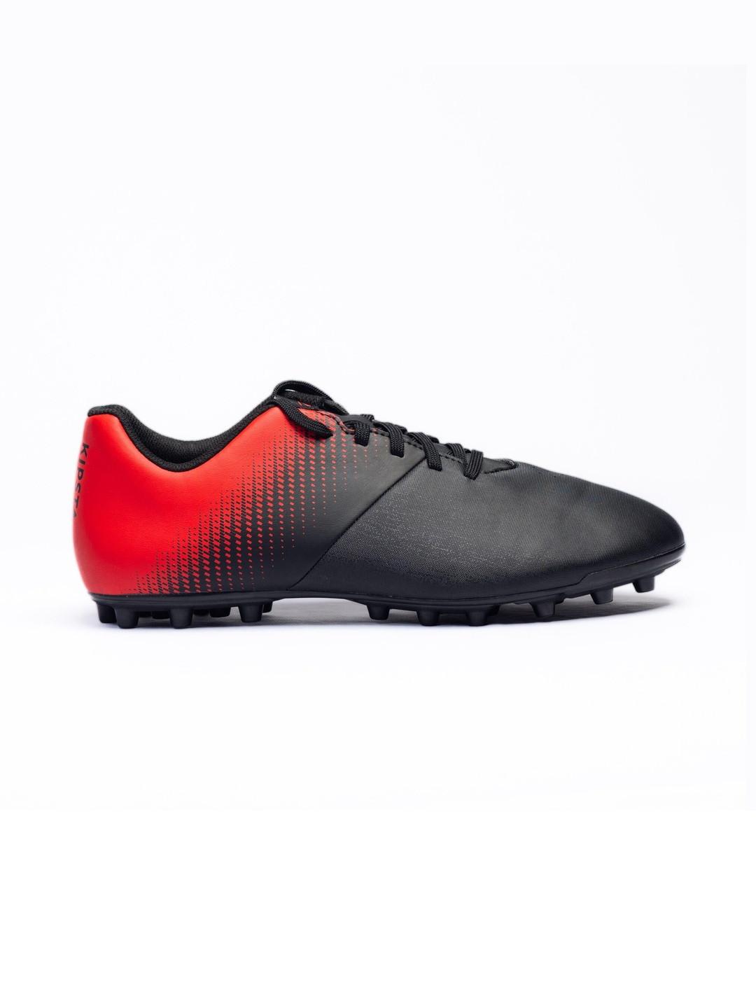 Decathlon Kipsta - Men Black Red Agility 100 Abrasion Resistance Football Shoes