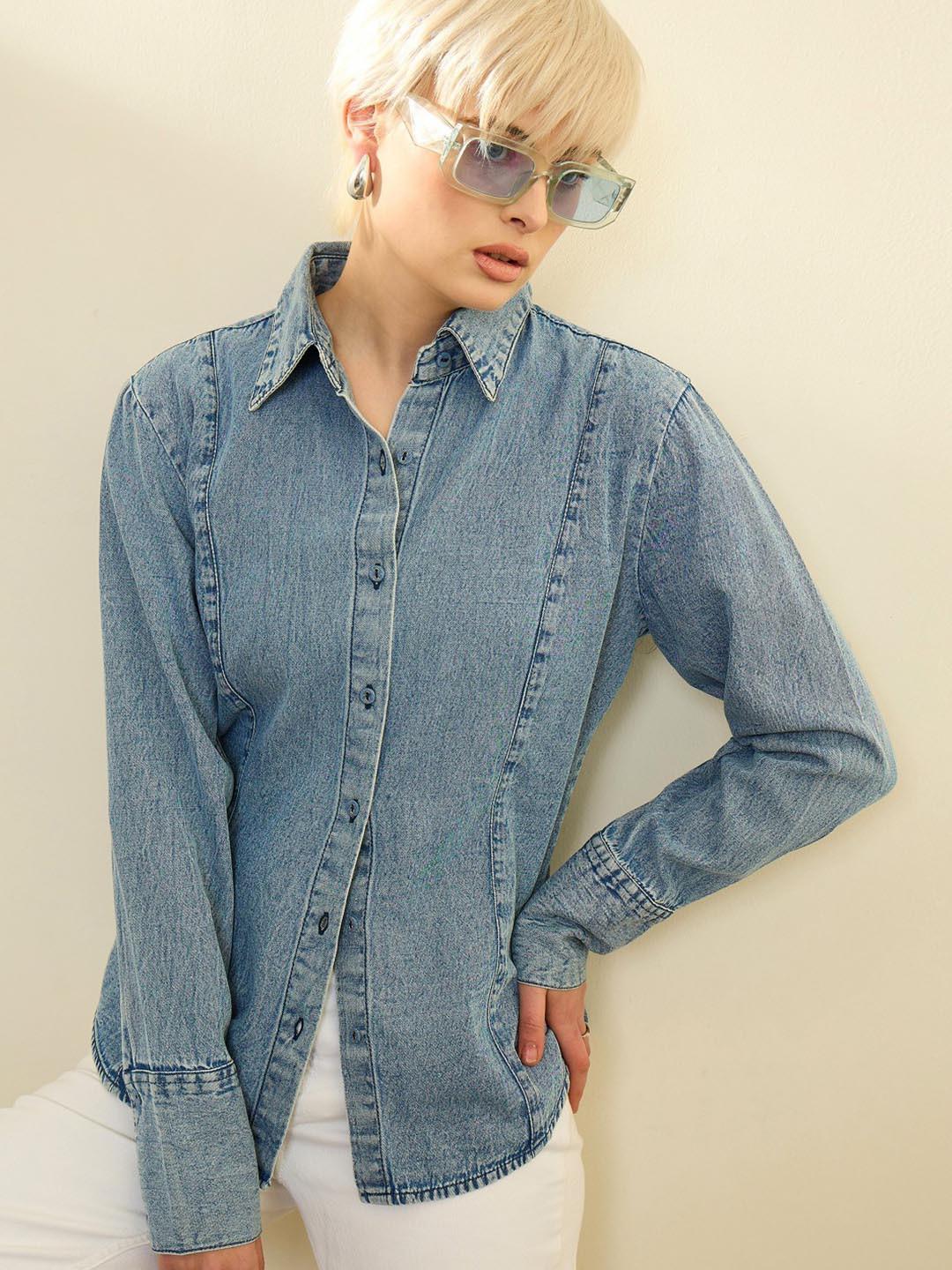 SASSAFRAS Women Slim Fit Casual Shirt