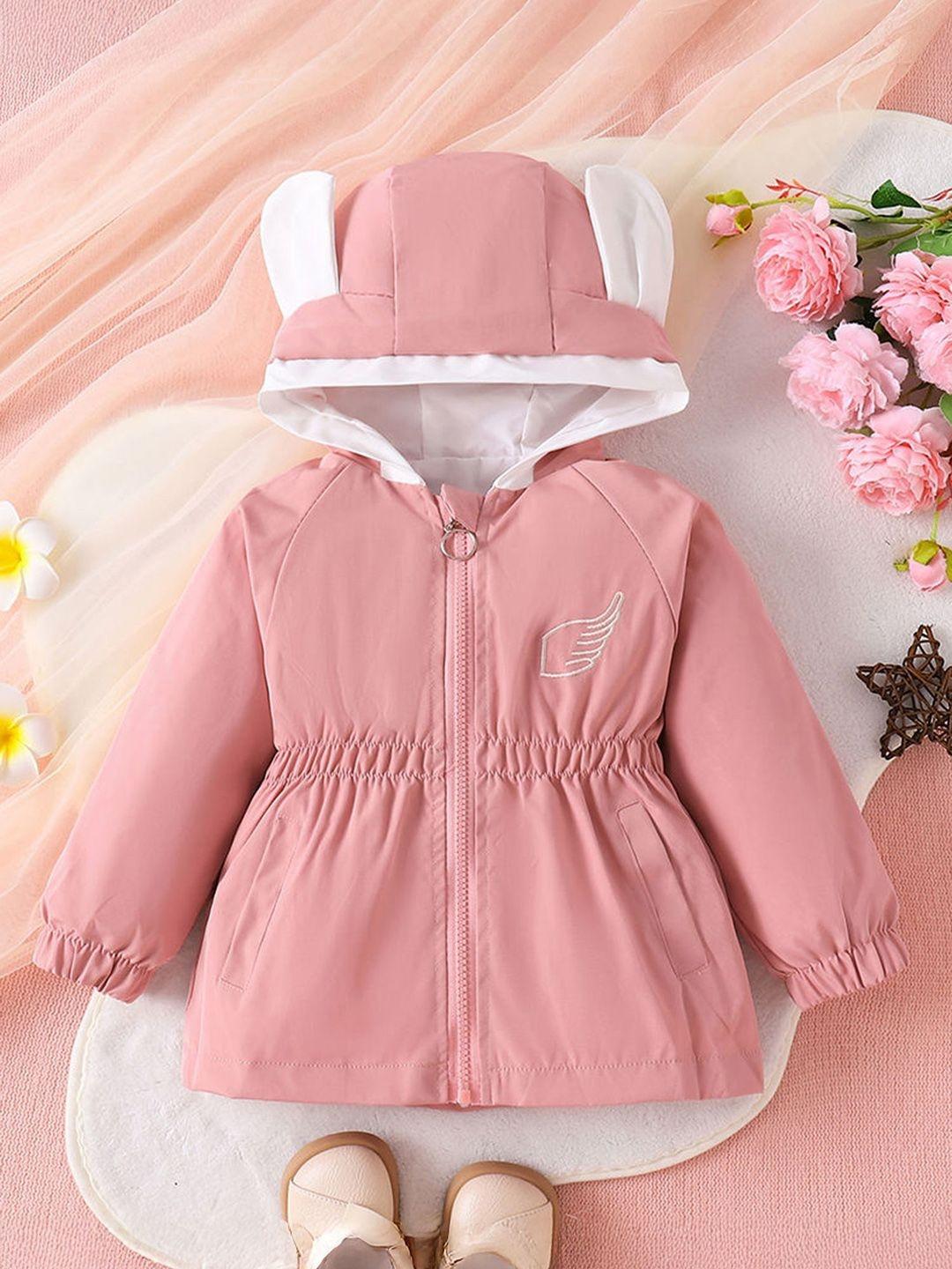 Hopscotch Girls Wing Embroidered Hooded Jacket