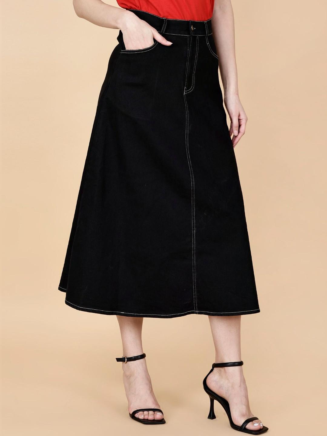 Codaisy Women Denim Maxi A-Line Skirt