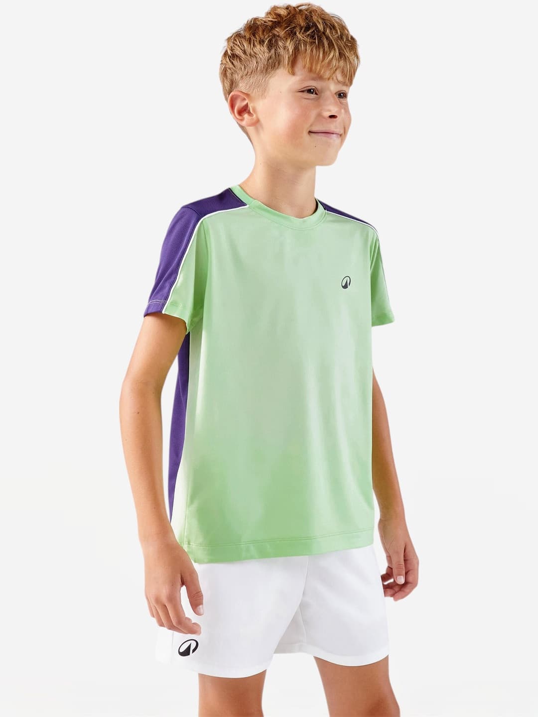 Decathlon Kuikma - Kids Green Moisture Management Tennis T-Shirt