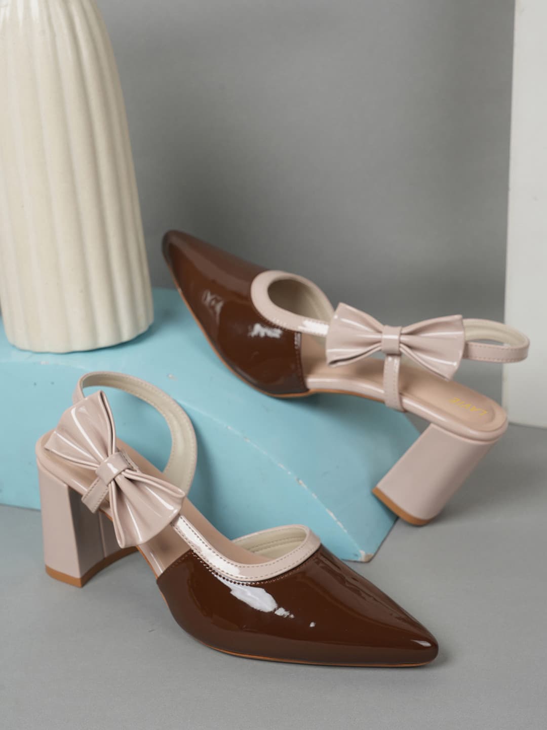 Lavie Colourblocked Block Pumps with Bows