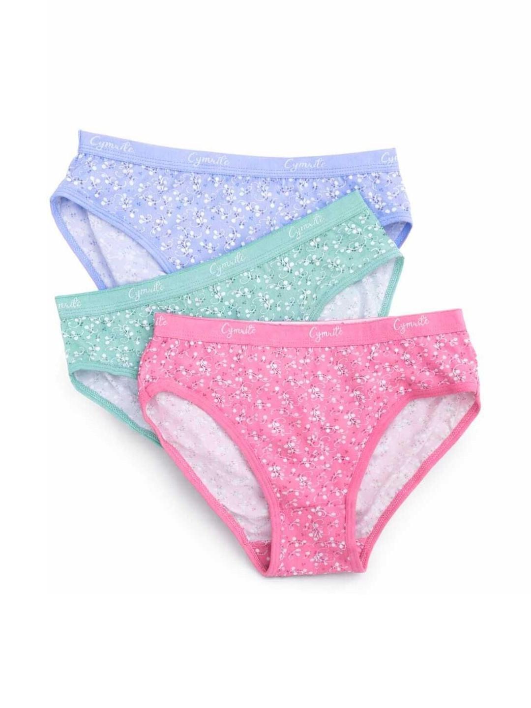 CYMRITE Women Pack of 3 Printed Cotton Basic Briefs