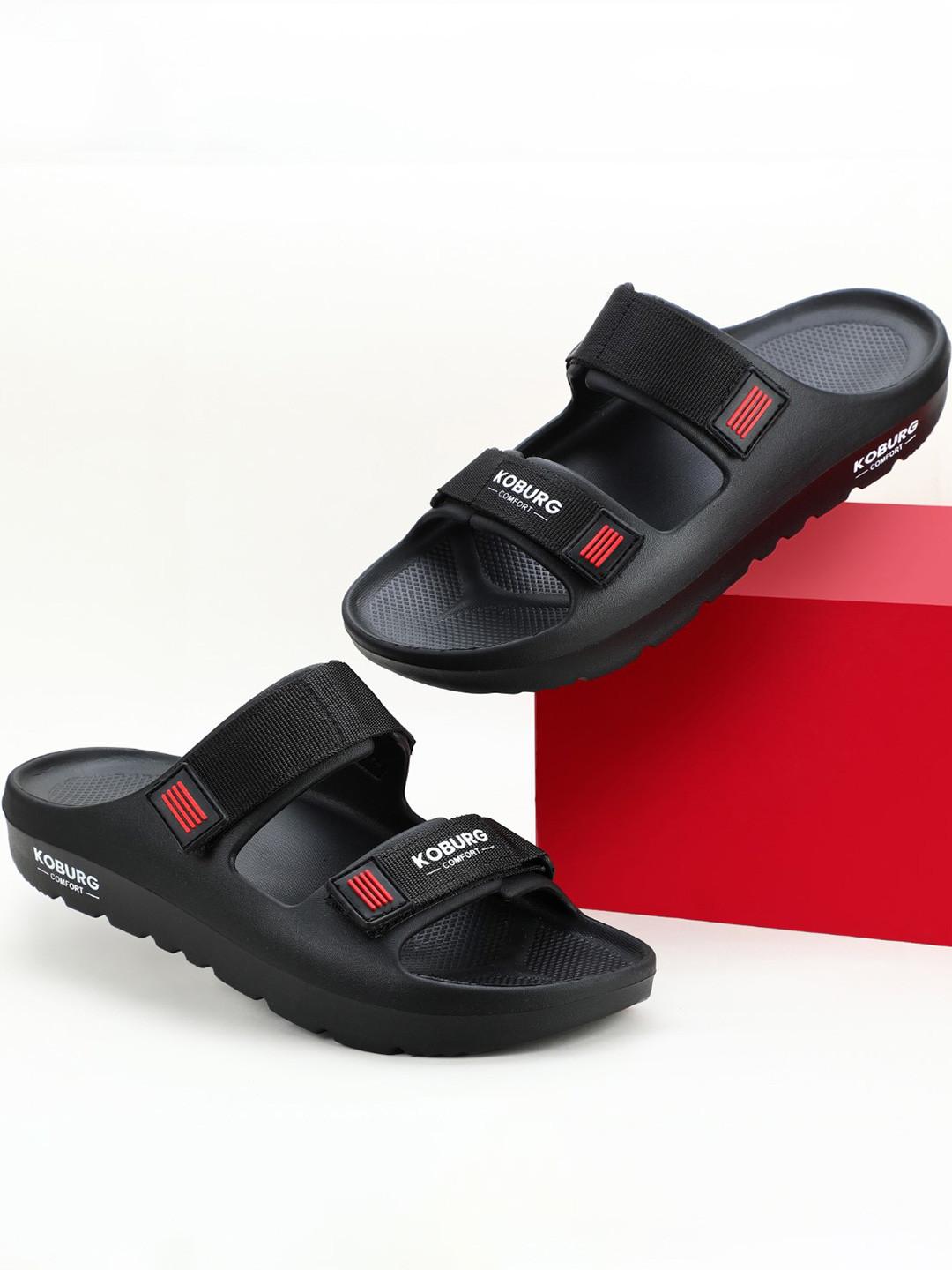 Koburg Nexa Men Comfortable Extra Soft Lightweight Nylon Velcro Slide Sandals