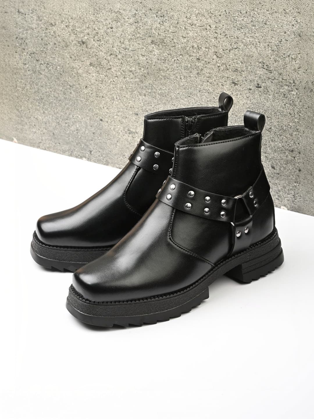The Roadster Lifestyle Co Men Square Toe Zip Regular Boots