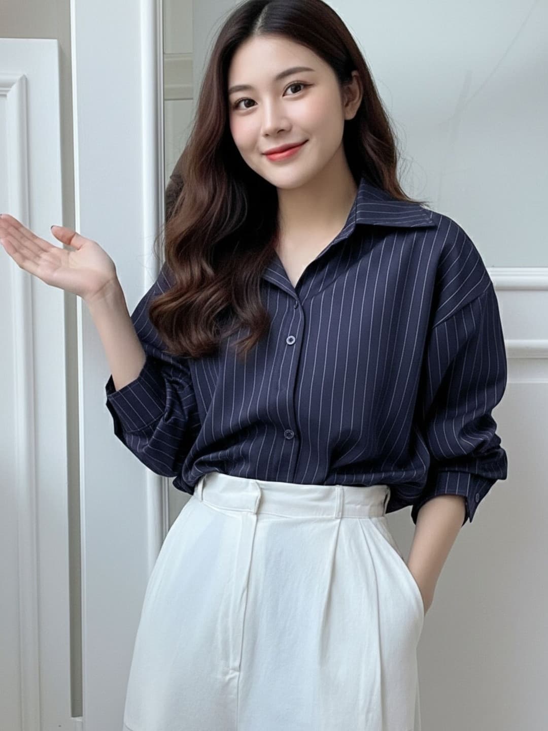 MULVARI Women Striped Casual Shirt