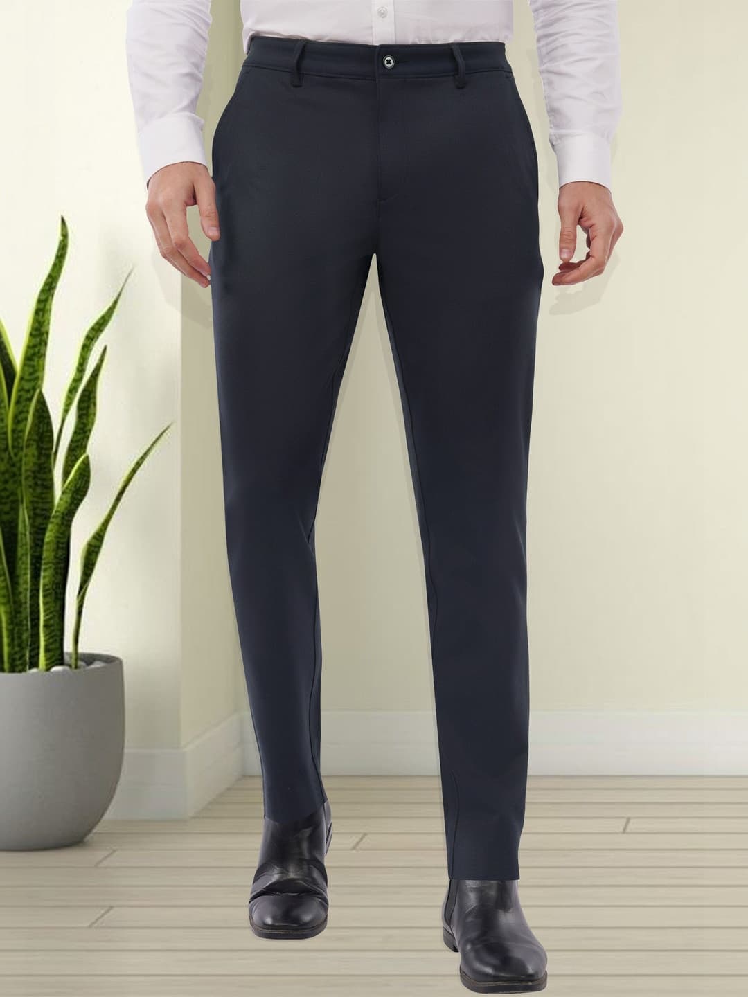 Integration Men Smart Slim Fit Trousers