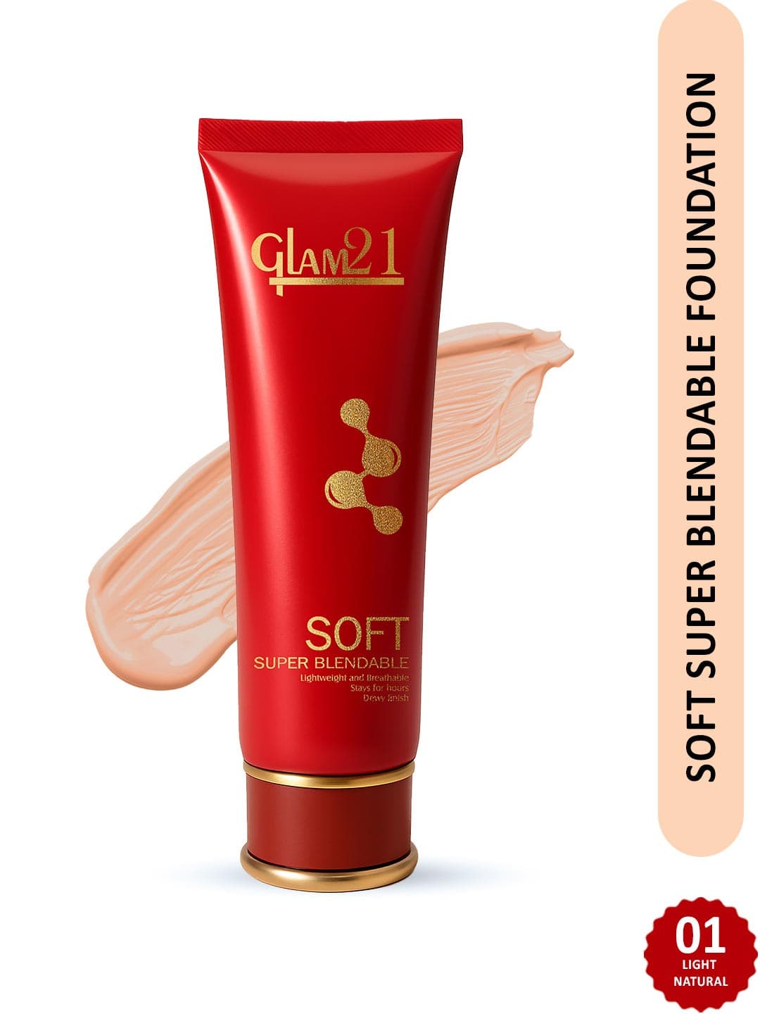 GLAM21 Soft Super Blendable All-Day Lightweight Tube Foundation 70gm-Light Nature 01