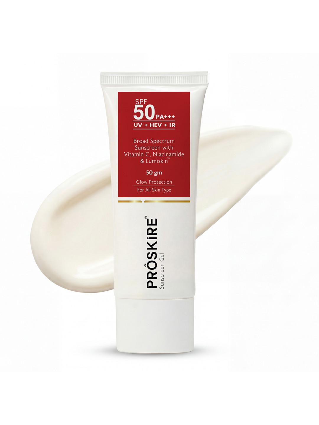 Proskire Sunscreen Gel SPF 50 PA+++ With Vitamin C & Niacinamide - 50 g