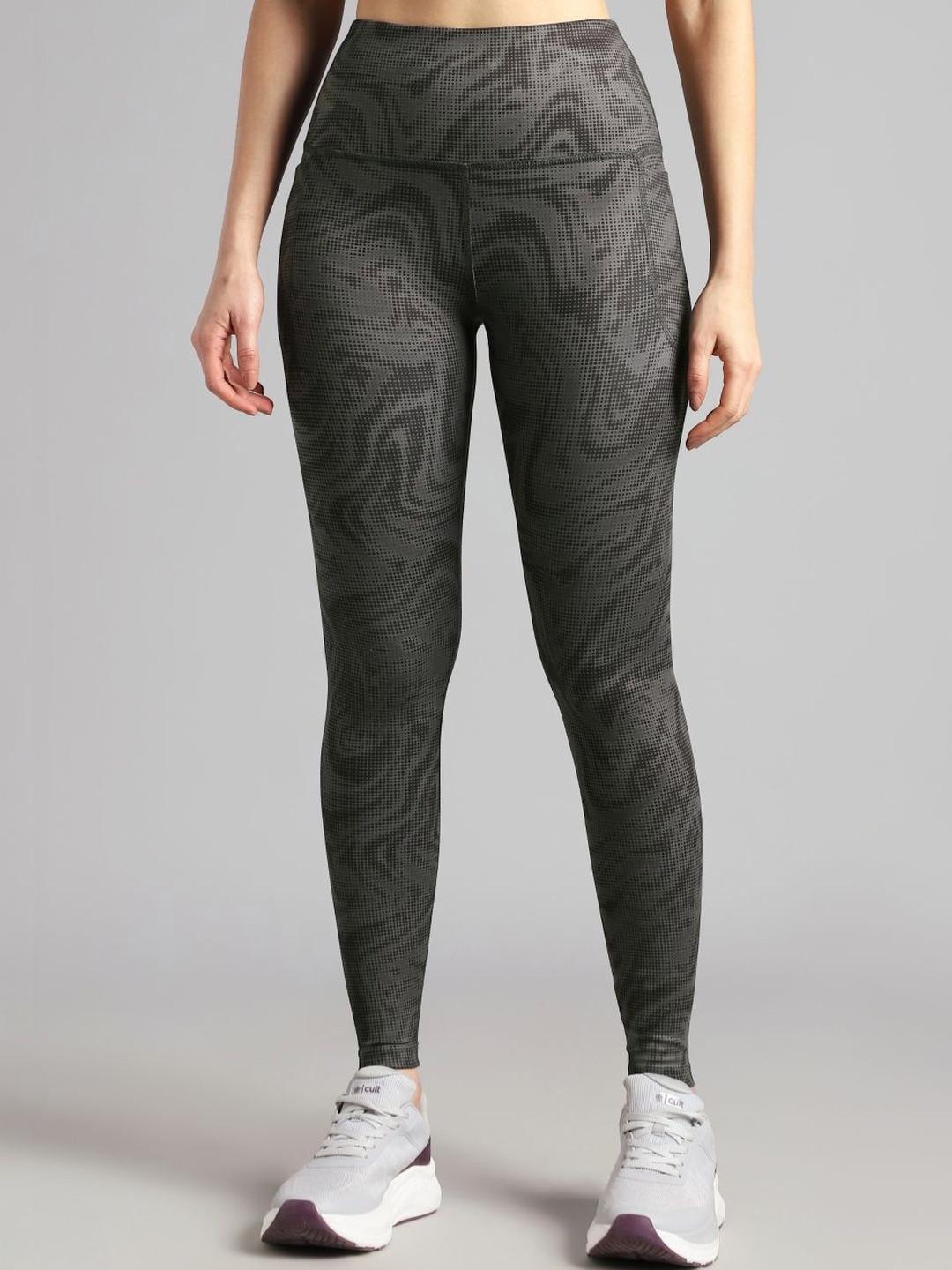 CULT Women's Dark Grey Printed Train All Day COMFlex Tights