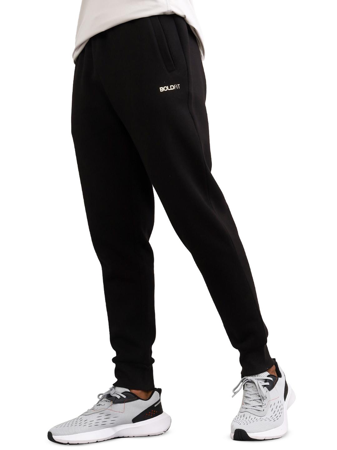 BOLDFIT Men Cotton Mid-Rise Slim-Fit Joggers