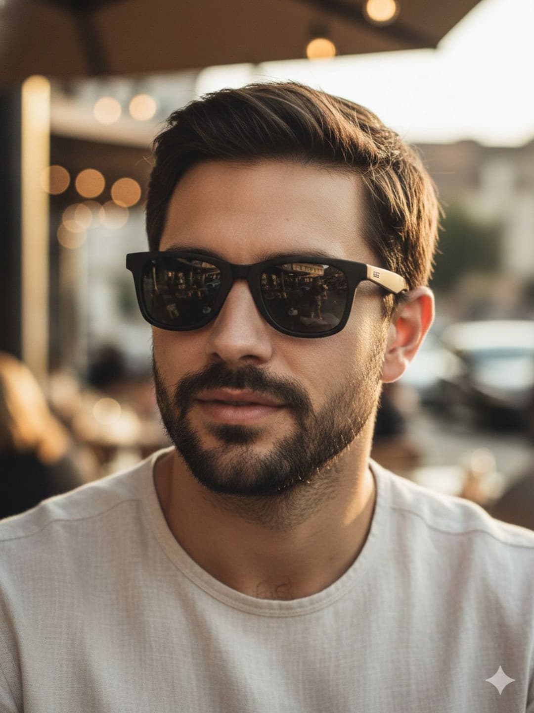 SZN Men Black Lens & Black Wayfarer Sunglasses with