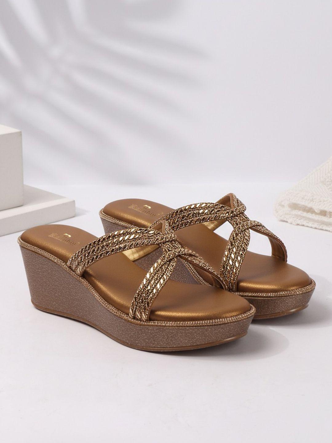 Dollphin Textured PU Party Wedge Sandals