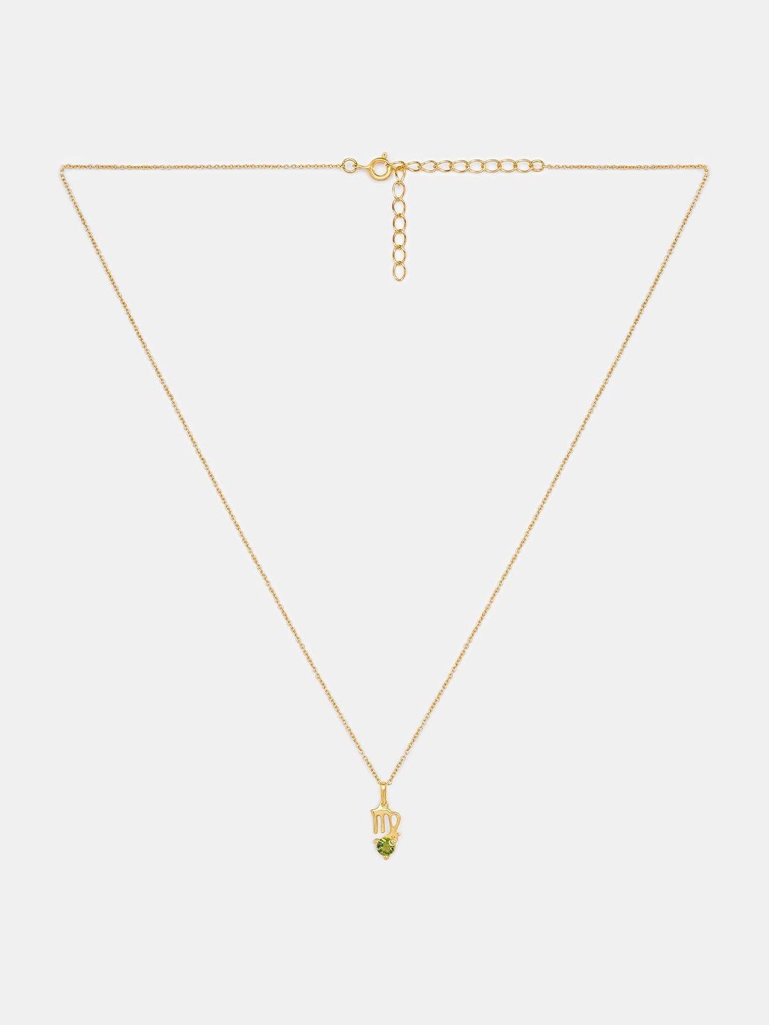 SHAYA 925 Silver Gold-Plated Stone Studded Pendant