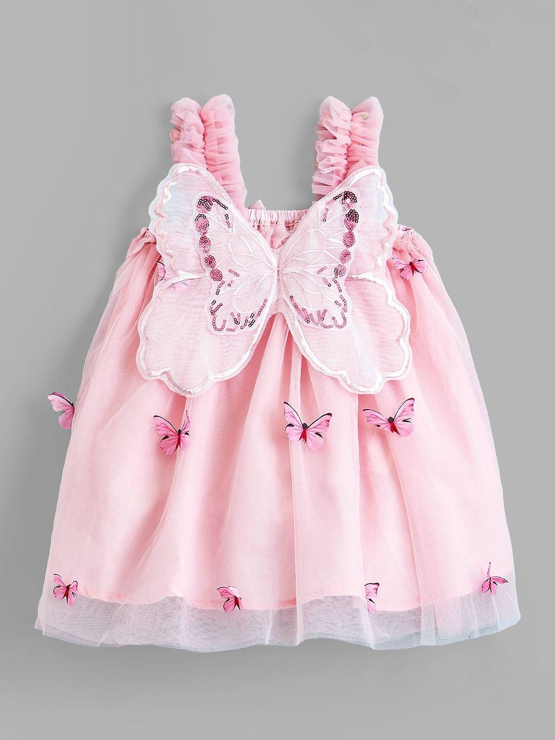 Hopscotch Sequin Butterfly Ruffle Strap Dress