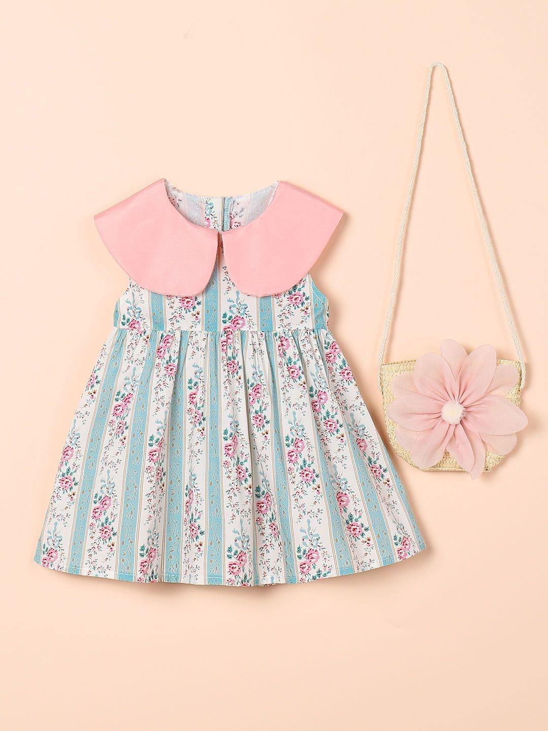 Hopscotch Floral Cottage Polyester Knee Length Fit & Flare Dress