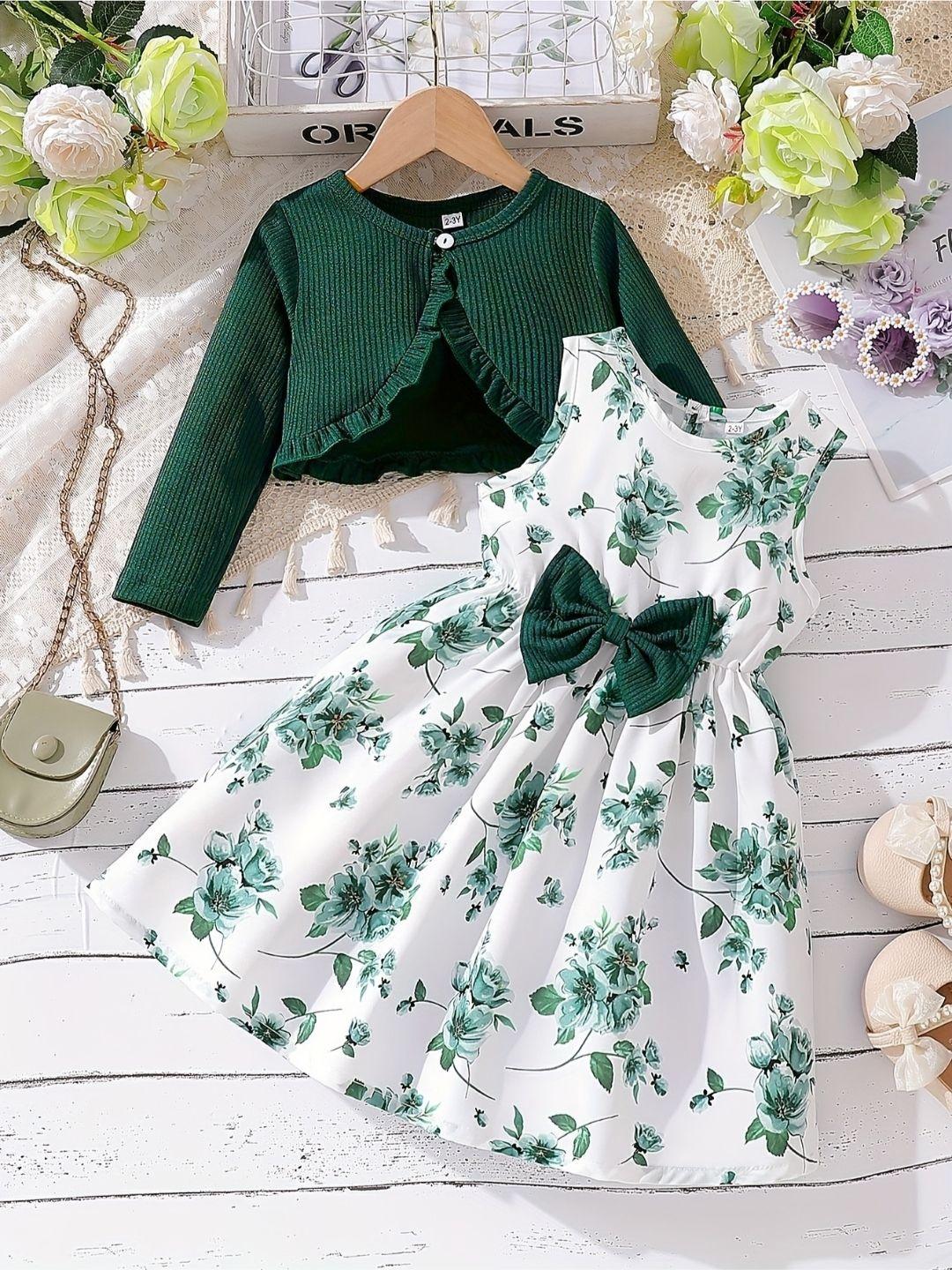 YK Floral Print Fit & Flare Dress