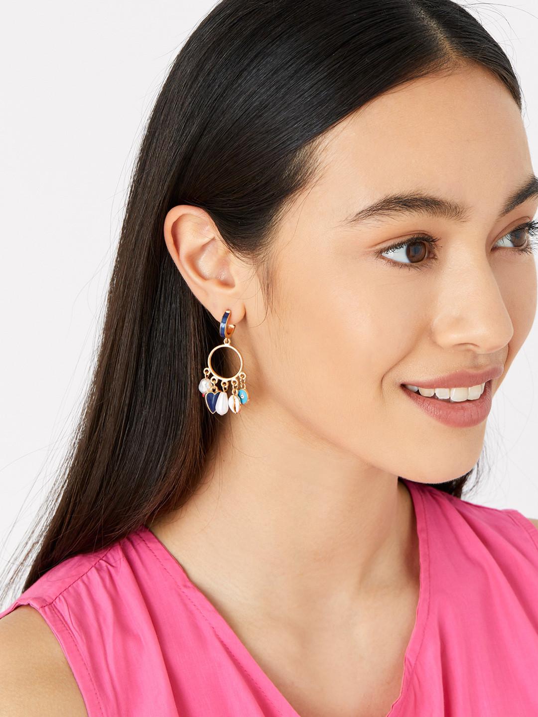 Accessorize Multicoloured Contemporary Charm Drop Earrings