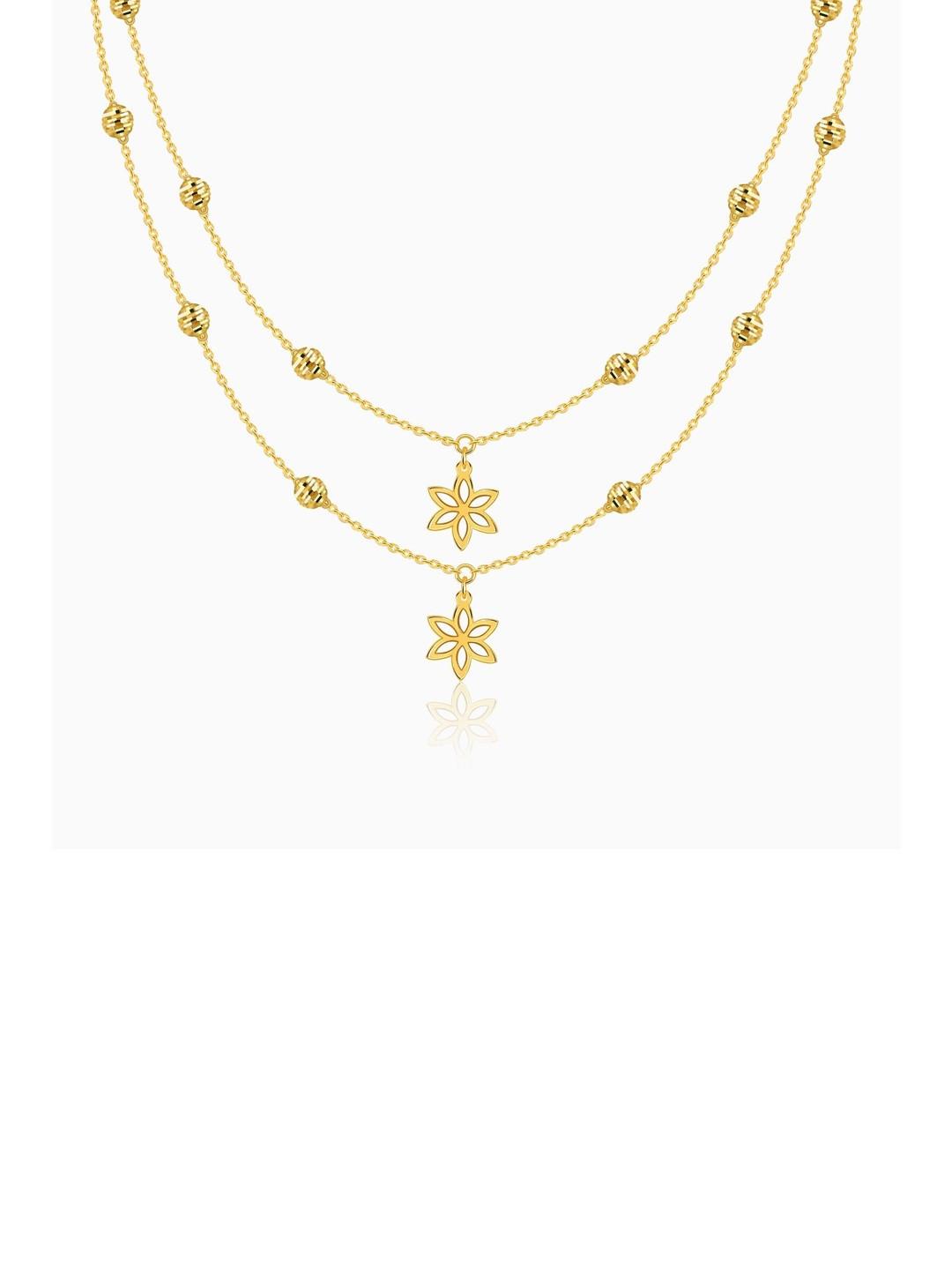 GIVA 925 Silver Gold-Plated Zircon-Studded Necklace