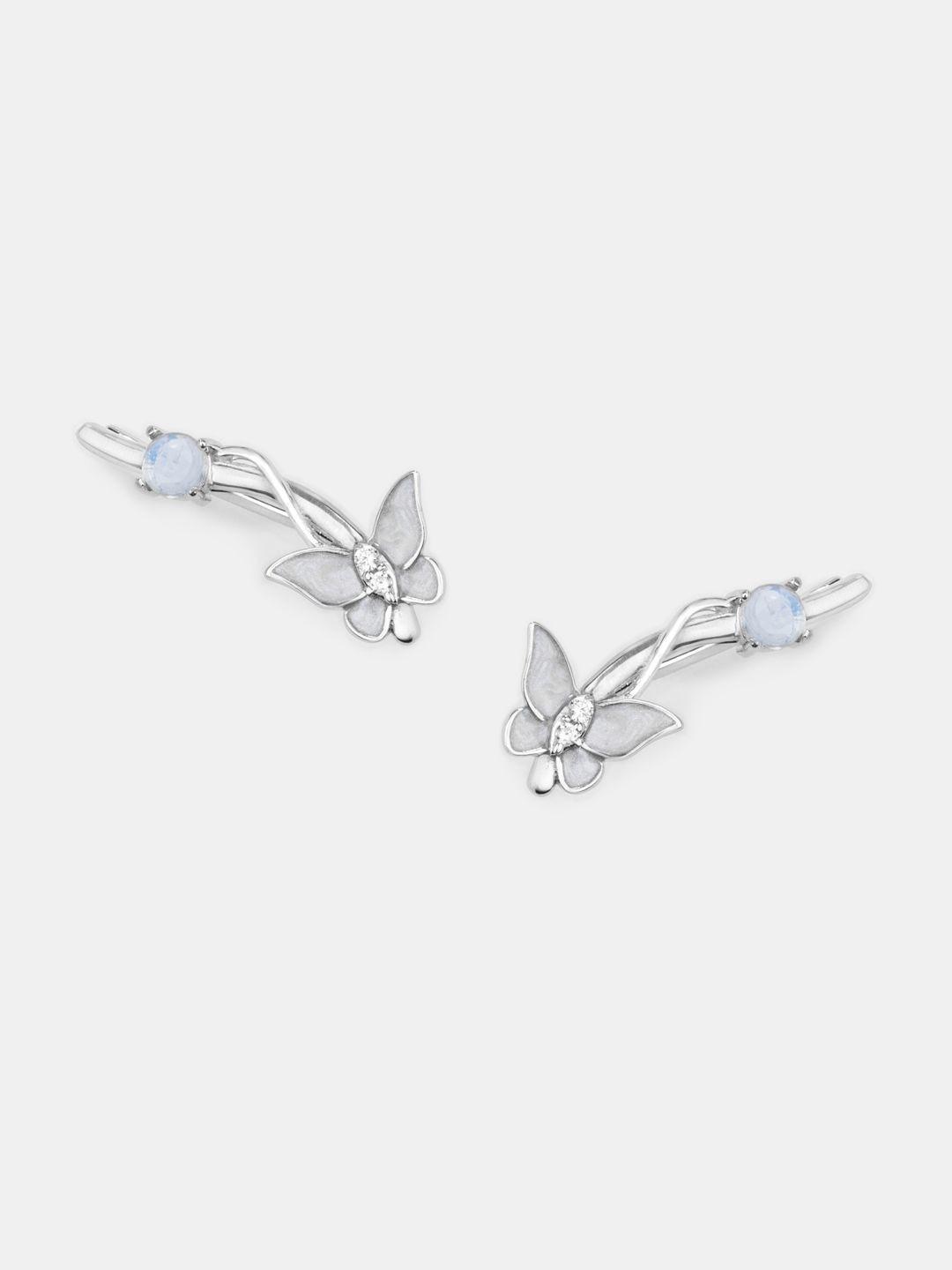 SHAYA Mariposa Butterfly Rhodium-Plated Cubic Zirconia Studs