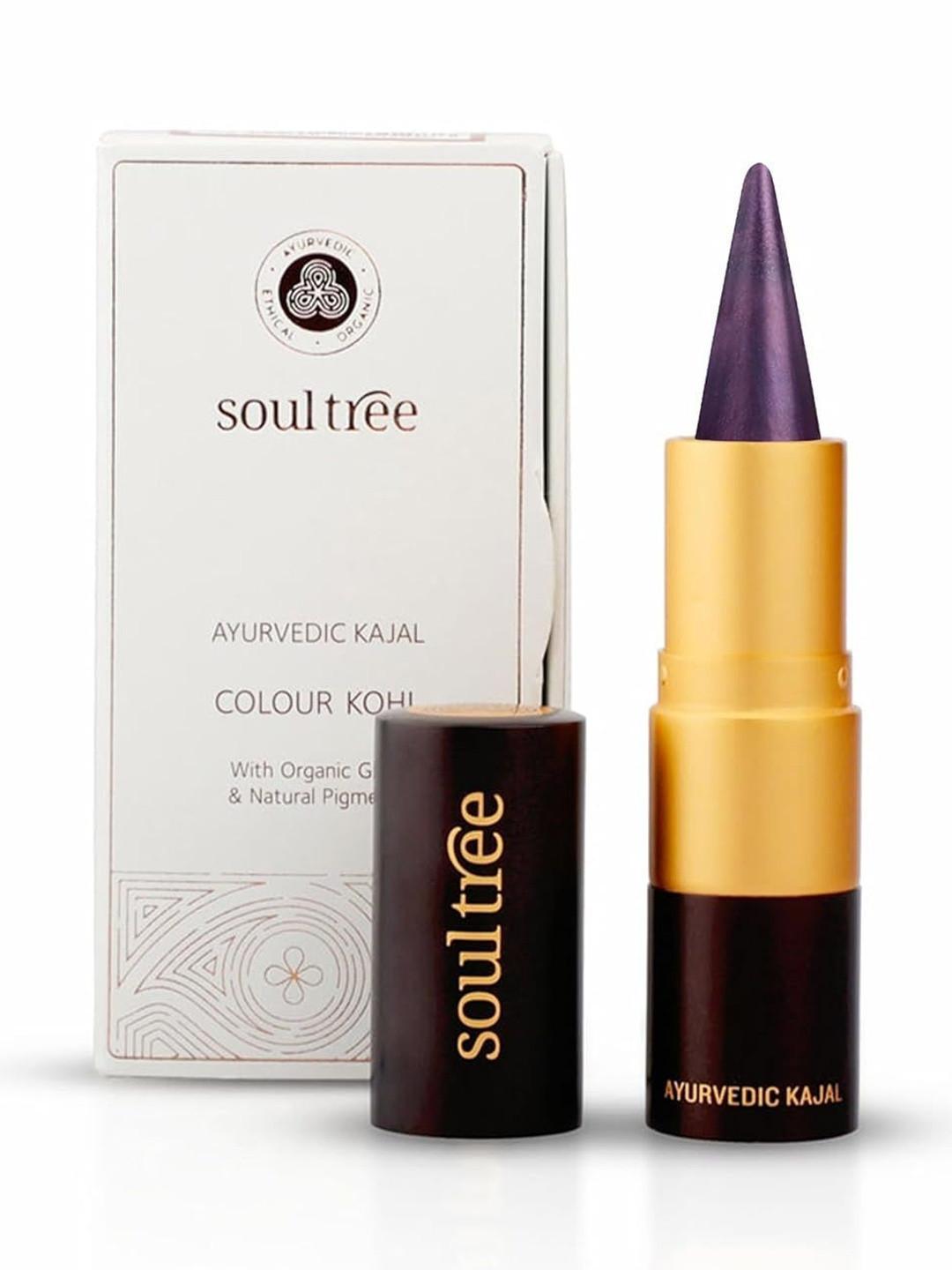 Soultree Ayurvedic Kajal Enriched With Almond Oil - Violet Bainganee - 3 gm