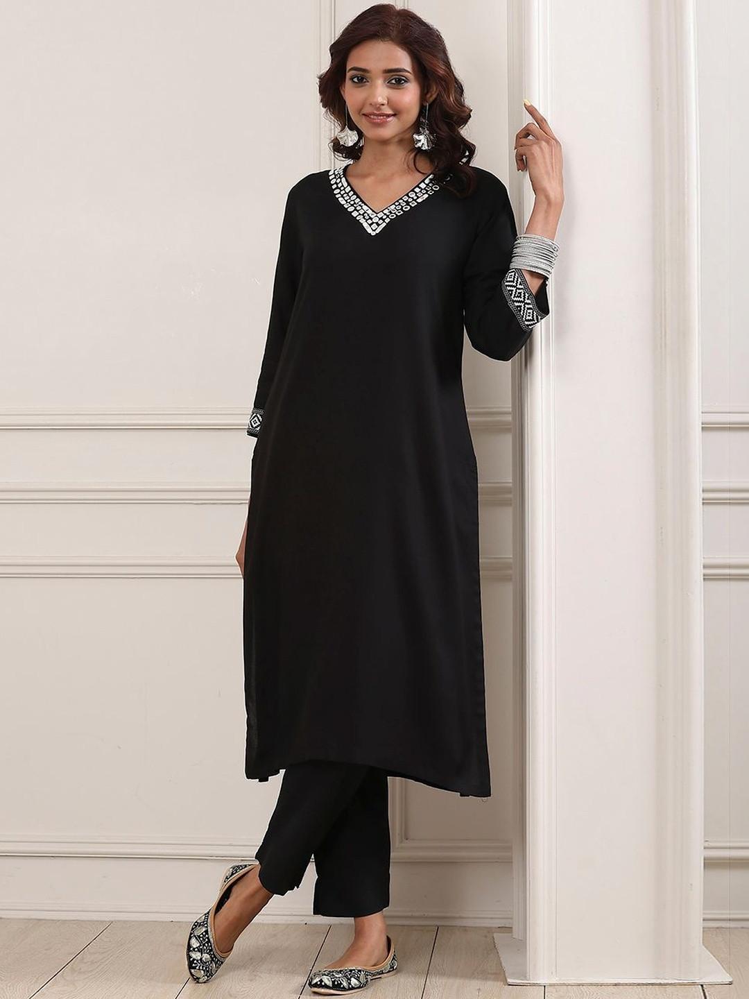 Biba Women Three Quarter Sleeves Kurta