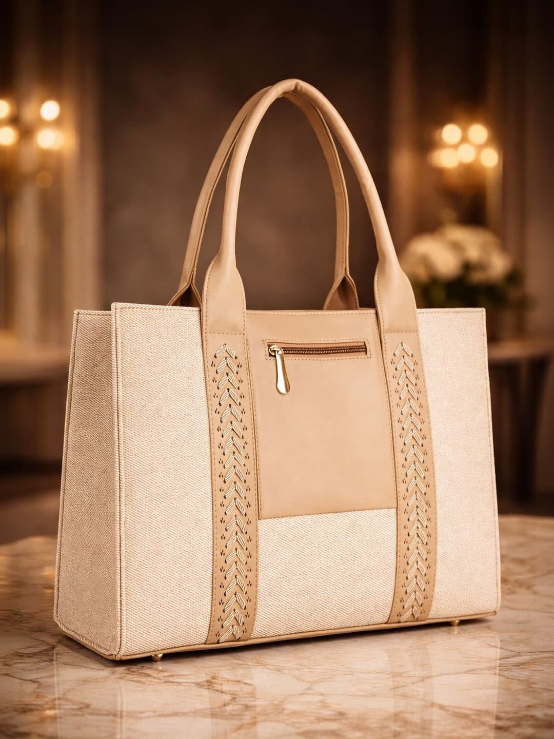 PARSLEY Textured Structured Tote Bag